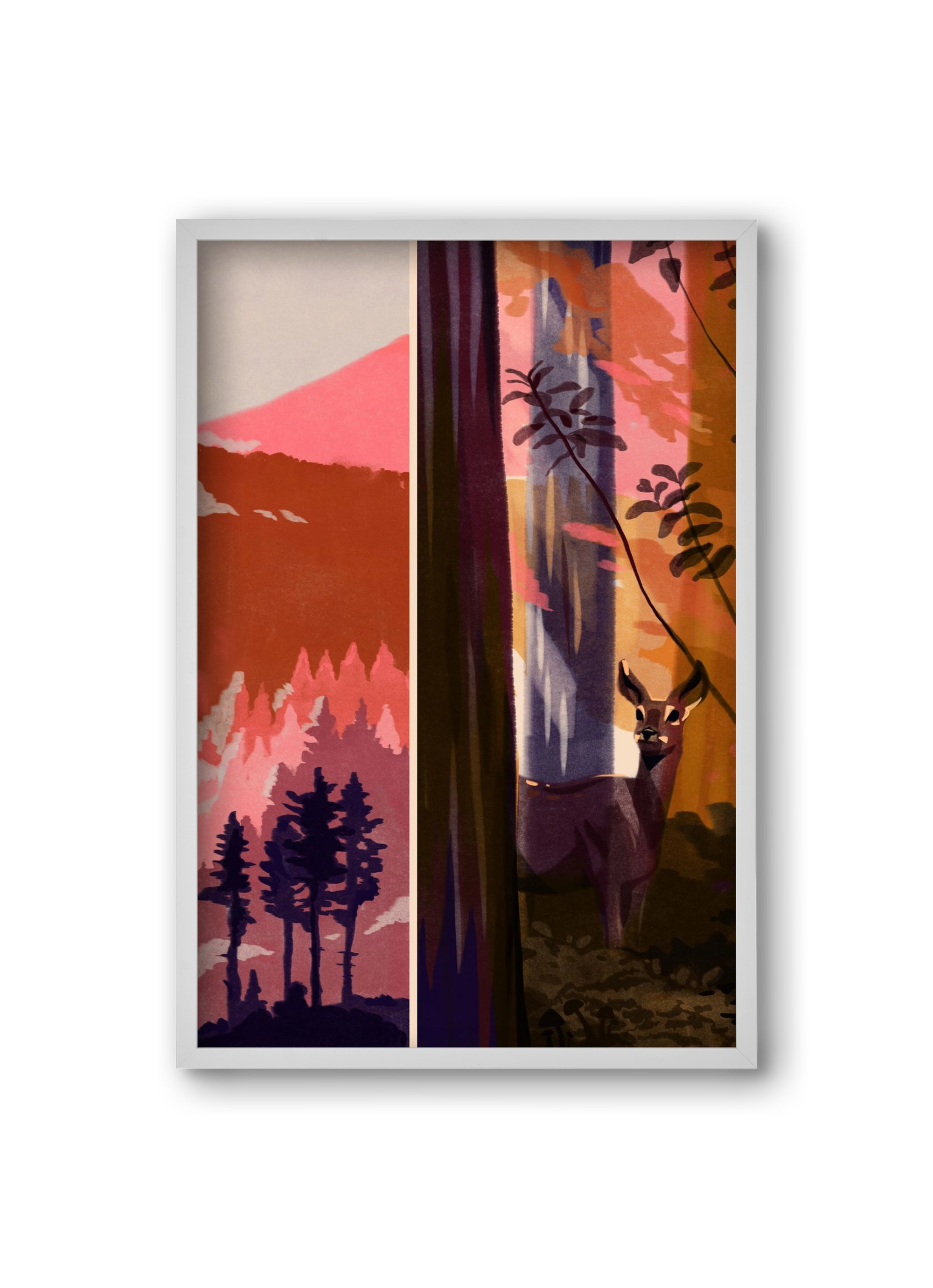 Forest, 20x30 cm (20x30 cm), Fehér keret