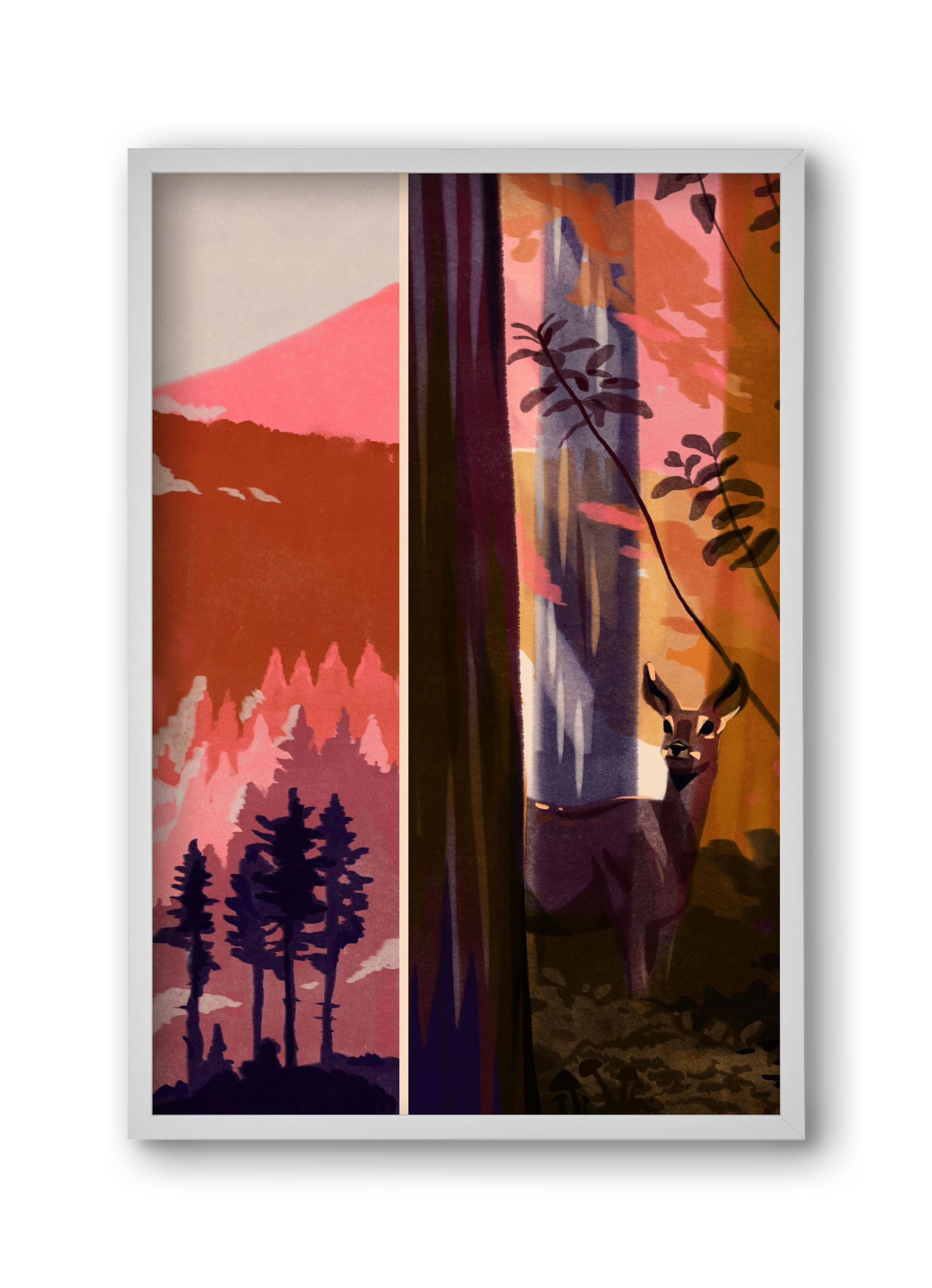 Forest, 30x45 cm (30x45 cm), Fehér keret