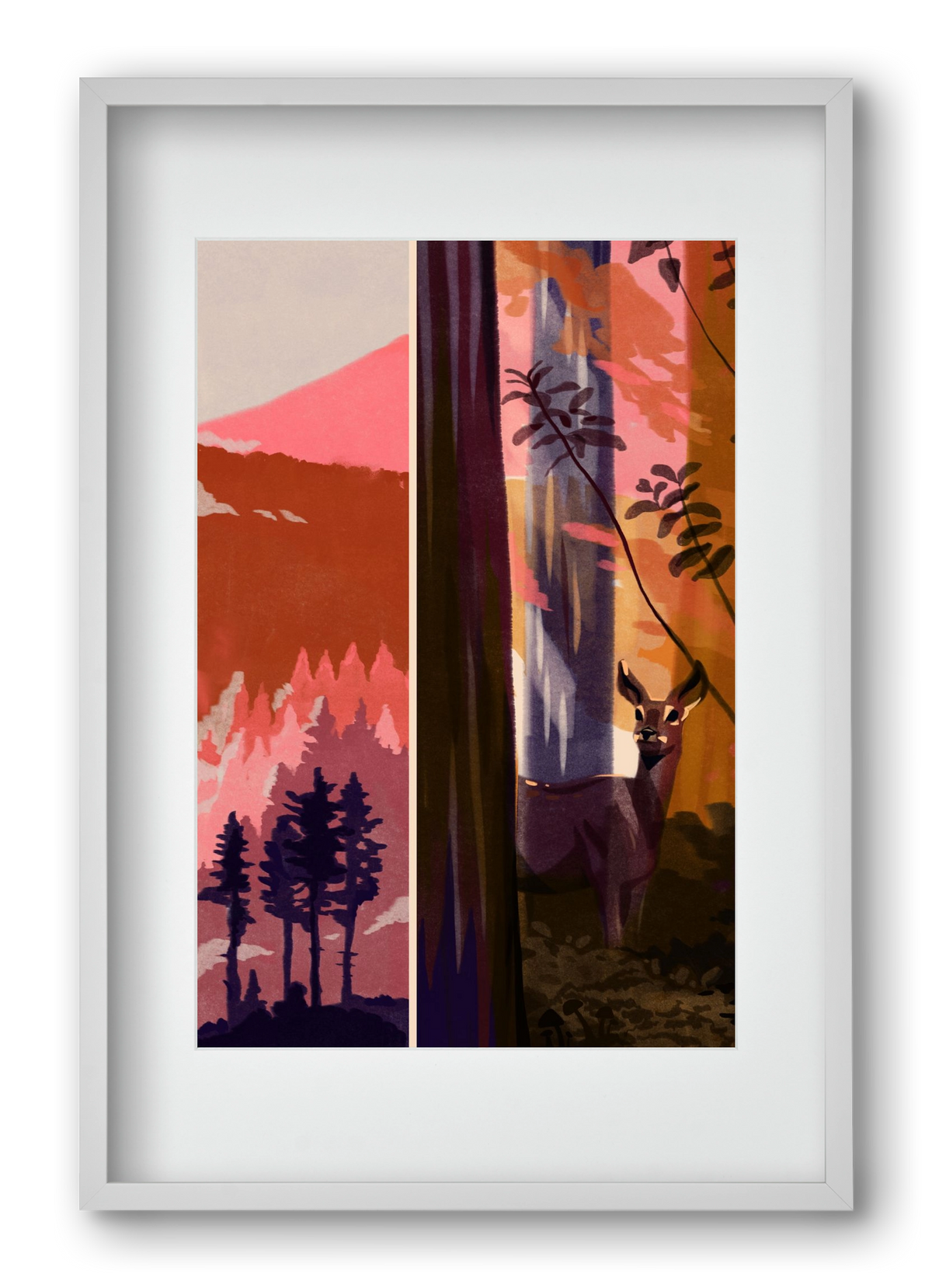 Forest, 40x60 cm (30x45 cm), Fehér keret, paszpartuval