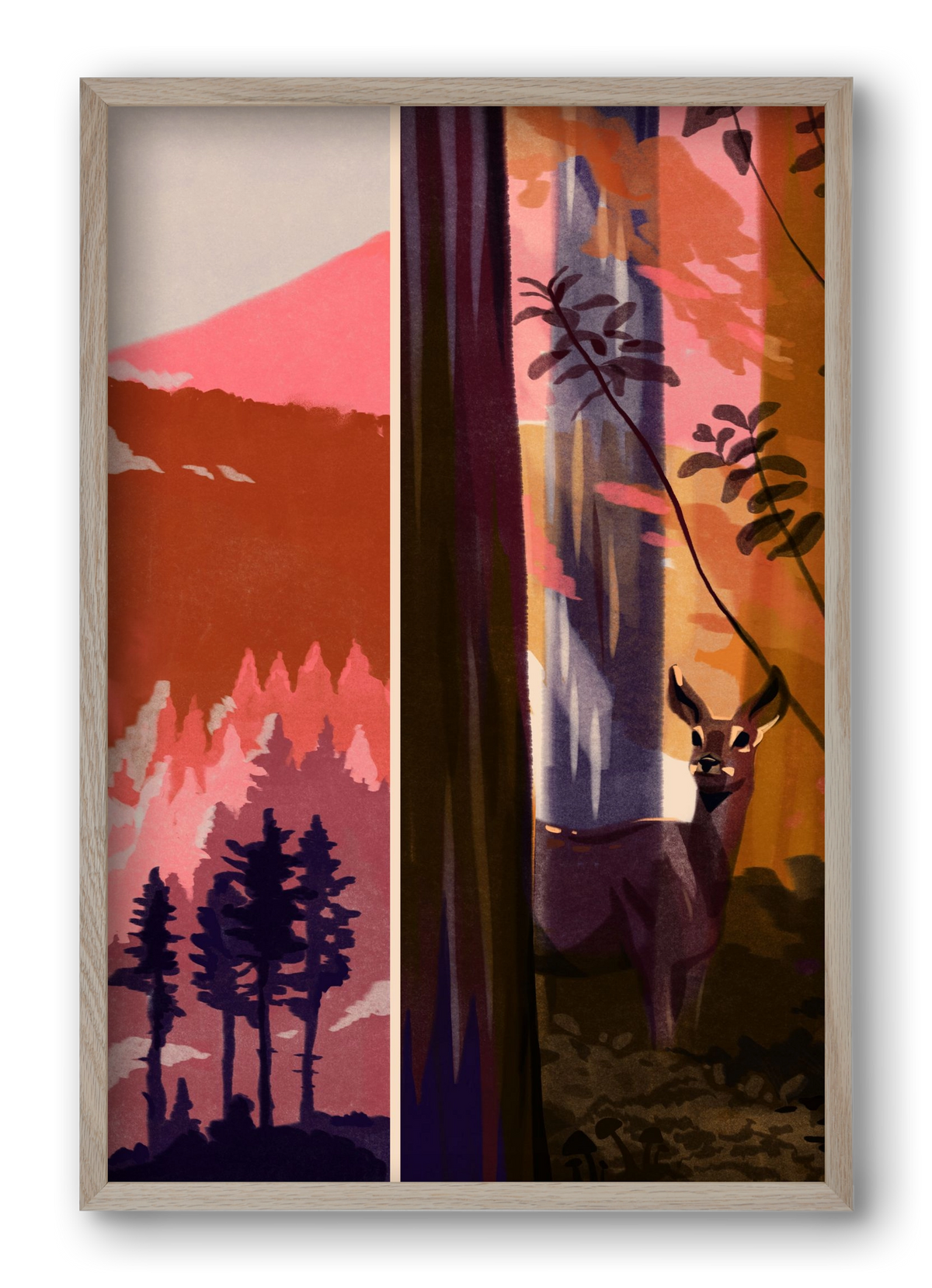 Forest, 40x60 cm (40x60 cm), Tölgy keret