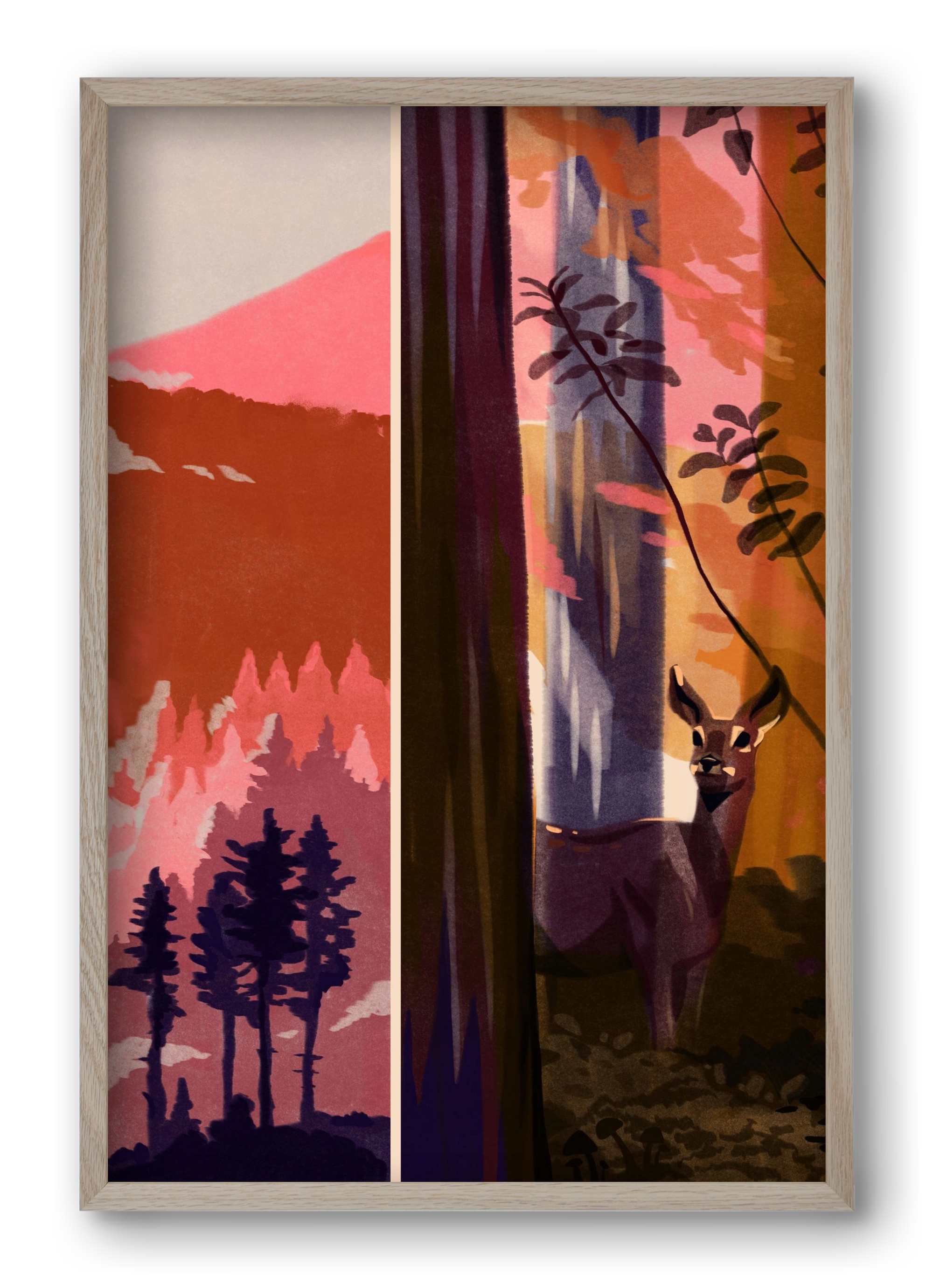 Forest, 40x60 cm (40x60 cm), Tölgy keret