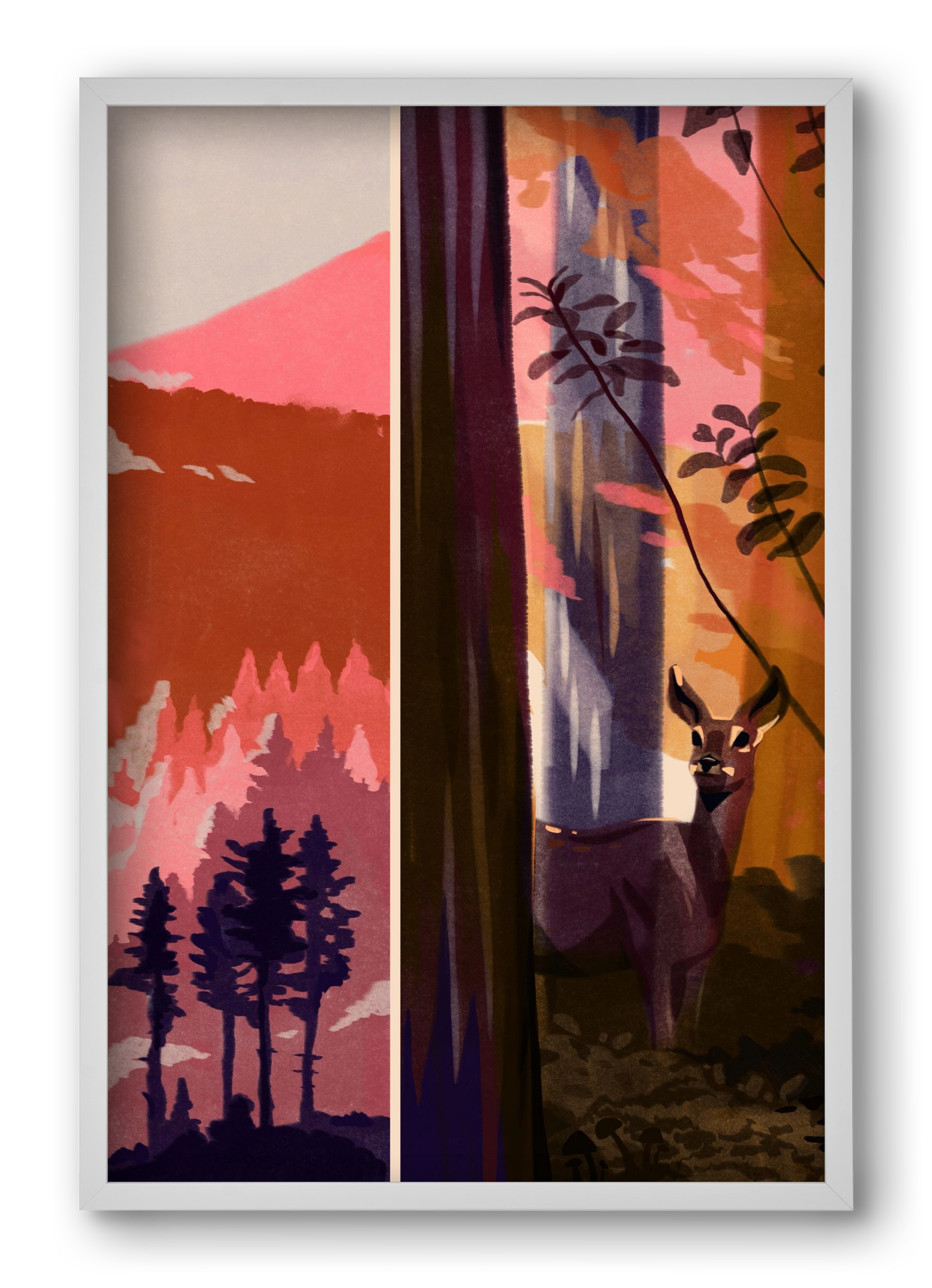 Forest, 40x60 cm (40x60 cm), Fehér keret