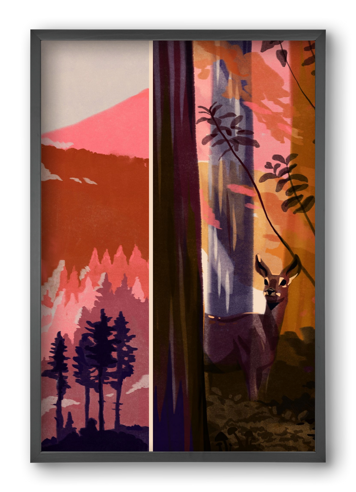 Forest, 40x60 cm (40x60 cm), Fekete keret