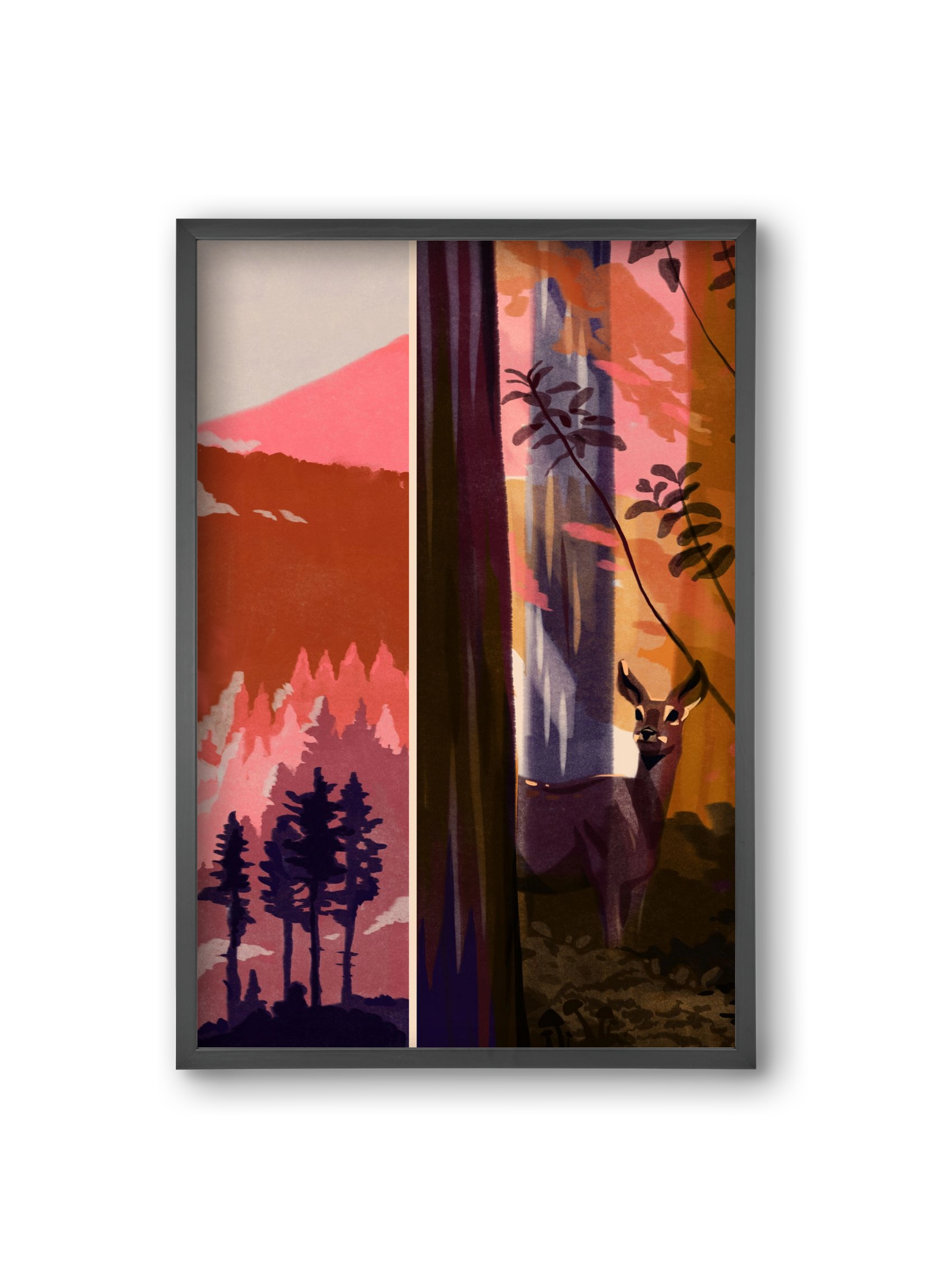 Forest, 20x30 cm (20x30 cm), Fekete keret