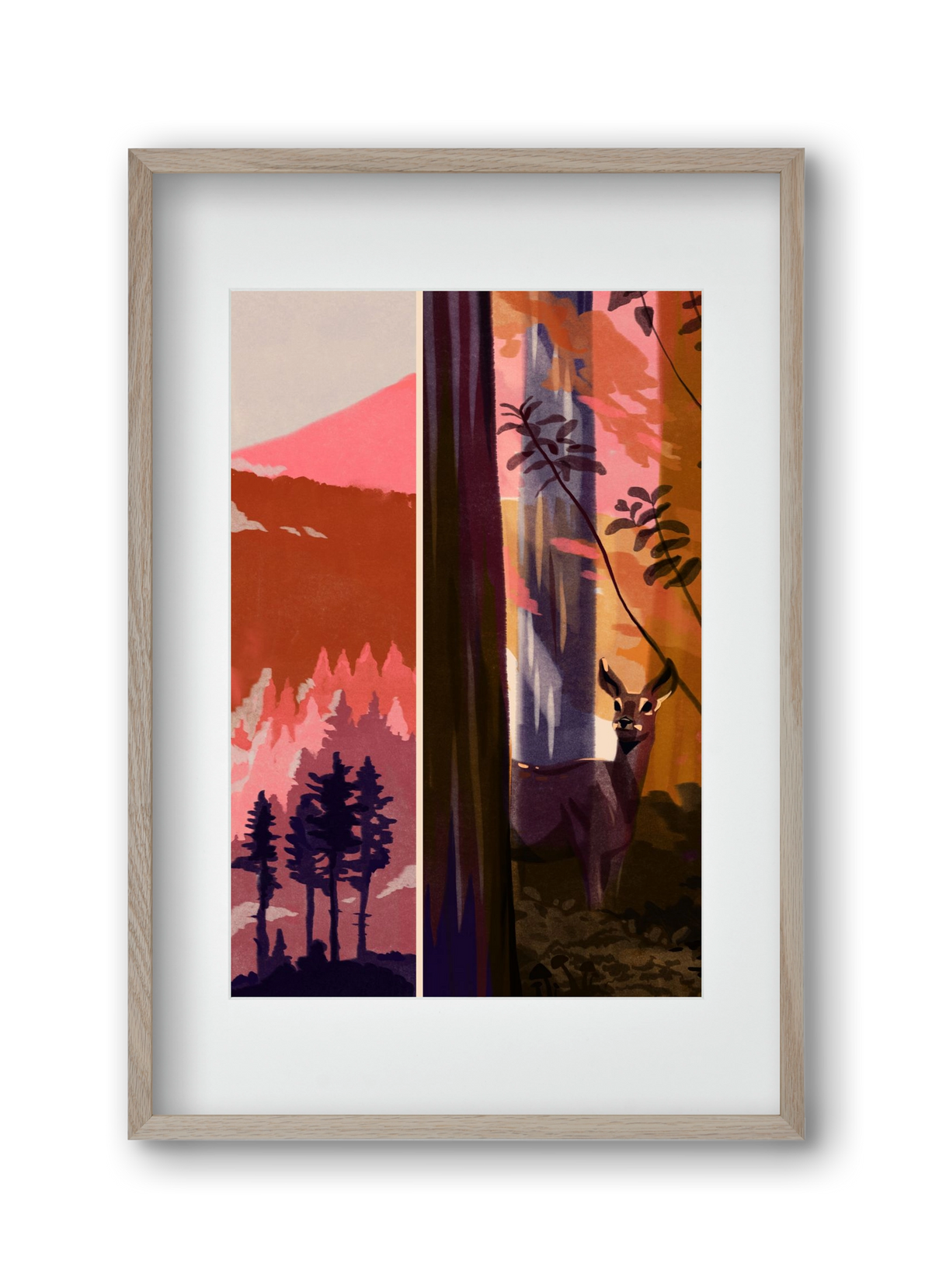 Forest, 30x45 cm (20x30 cm), Tölgy keret, paszpartuval