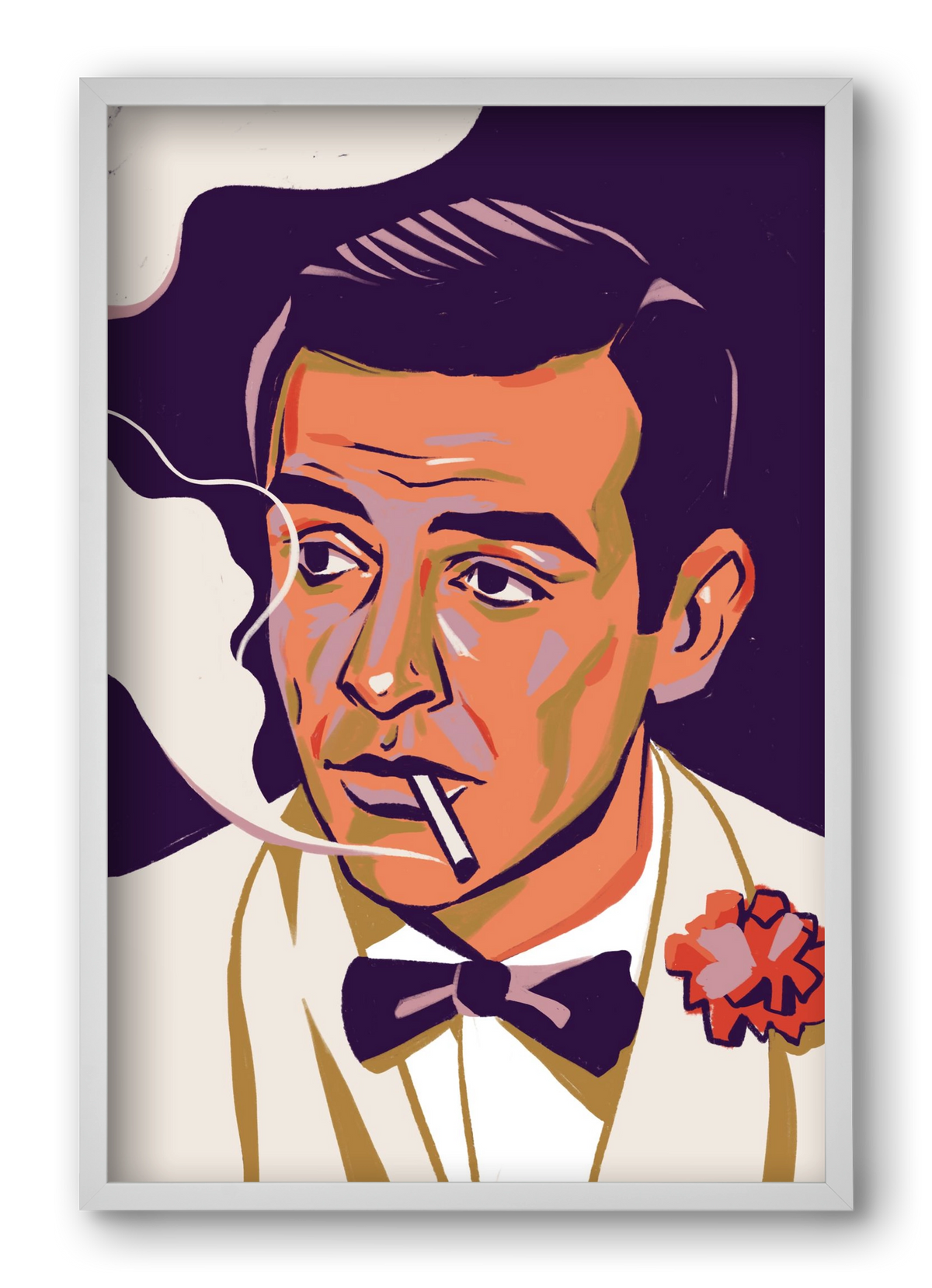 Sean Connery, 40x60 cm (40x60 cm), Fehér keret