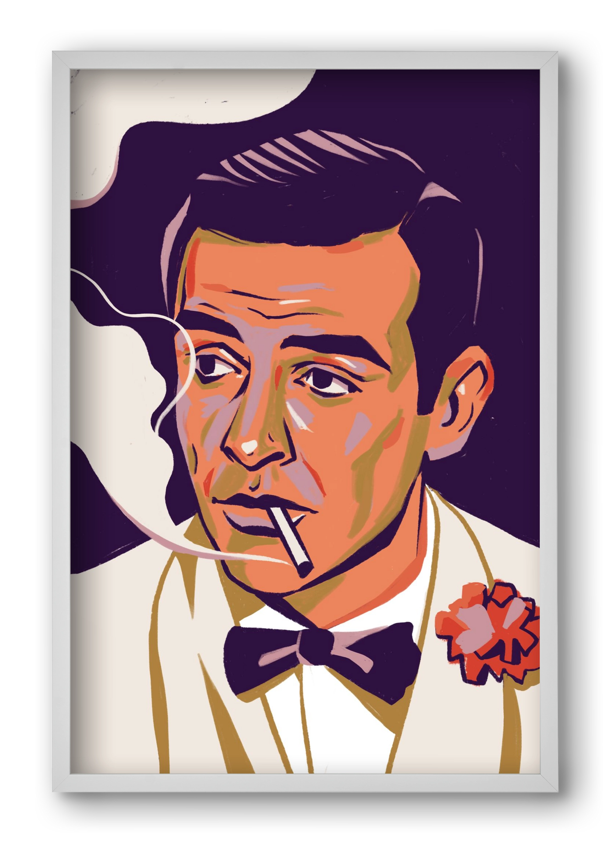 Sean Connery, 40x60 cm (40x60 cm), Fehér keret