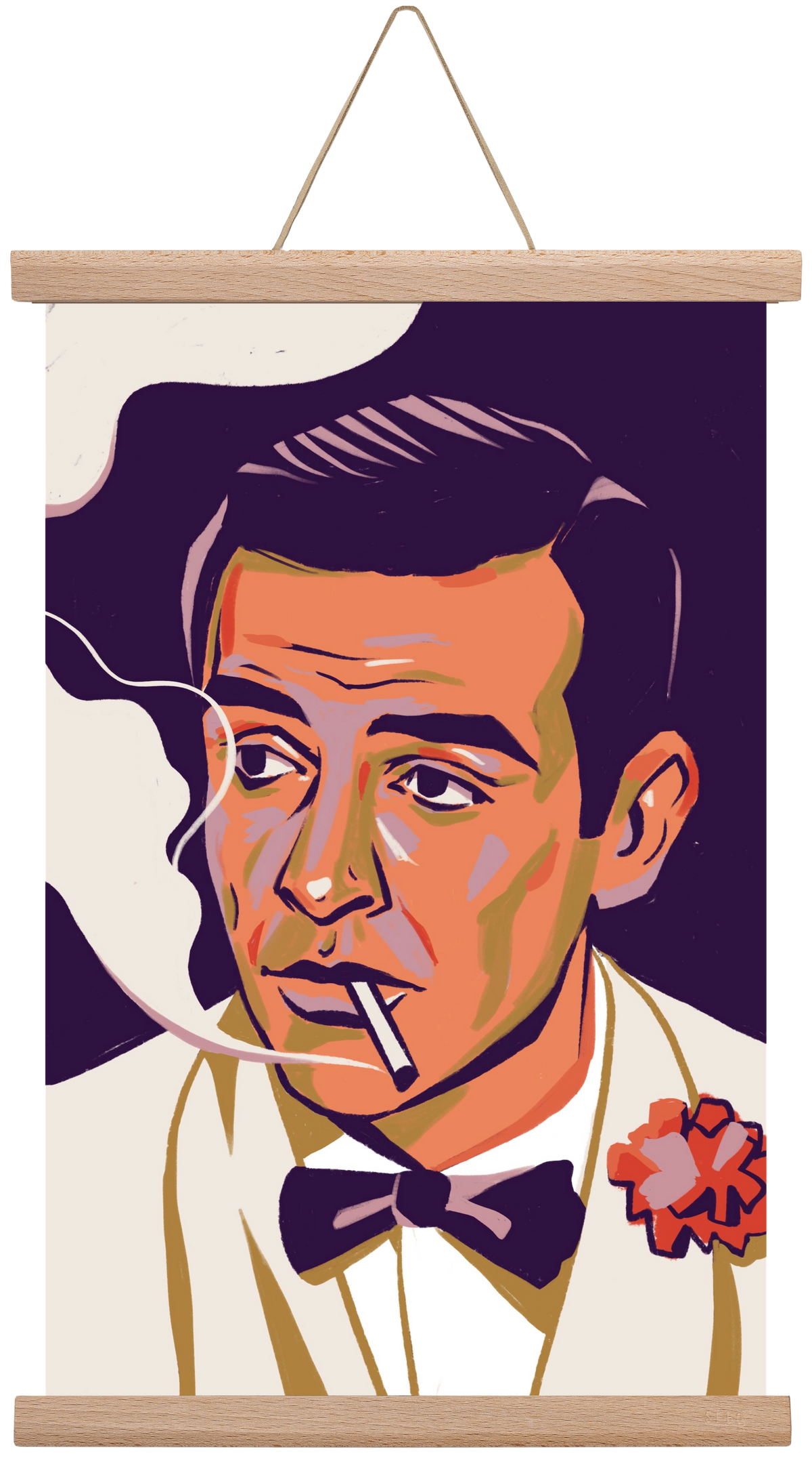 Sean Connery, 30x45 cm (30x45 cm), Tölgy akasztó