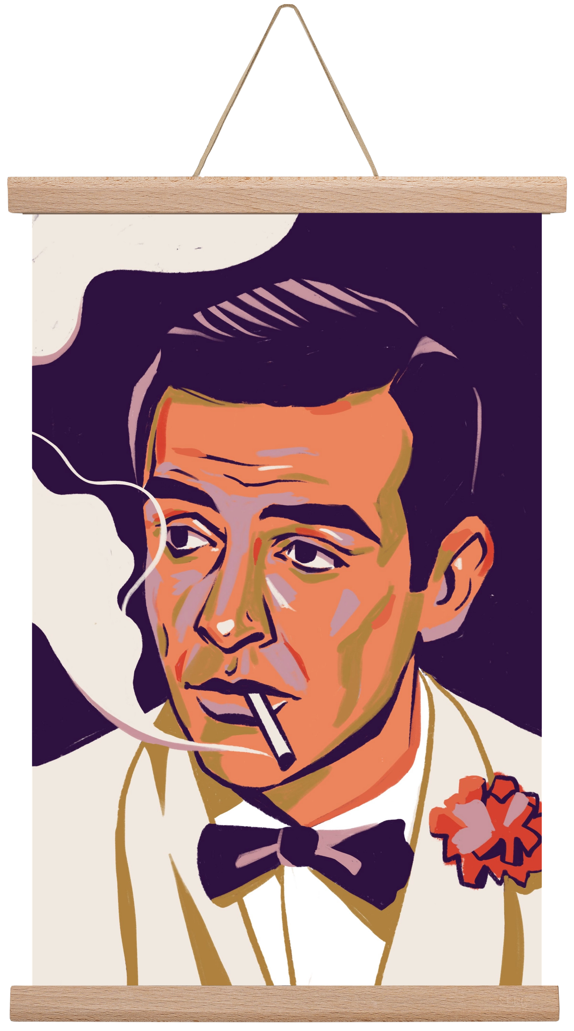 Sean Connery, 30x45 cm (30x45 cm), Tölgy akasztó