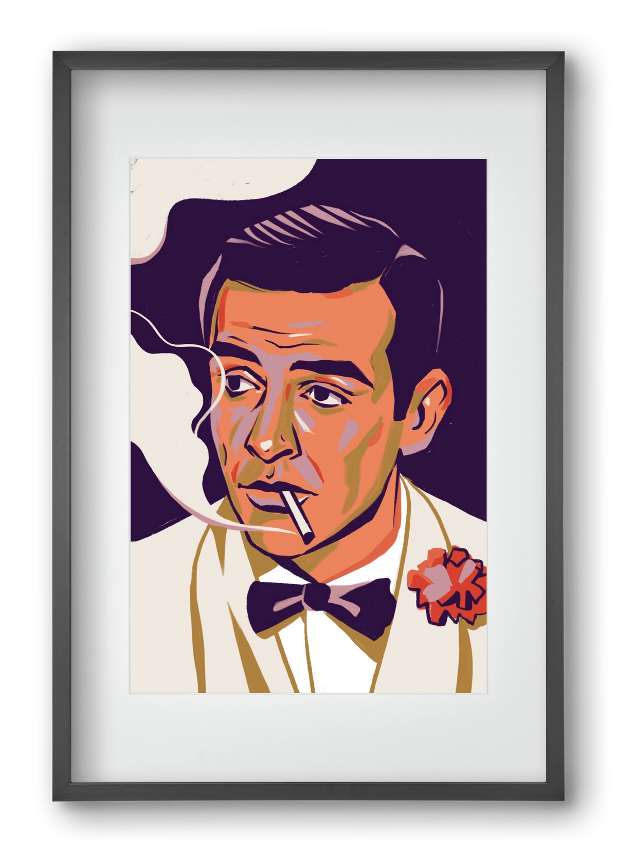 Sean Connery, 40x60 cm (30x45 cm), Fekete keret, paszpartuval