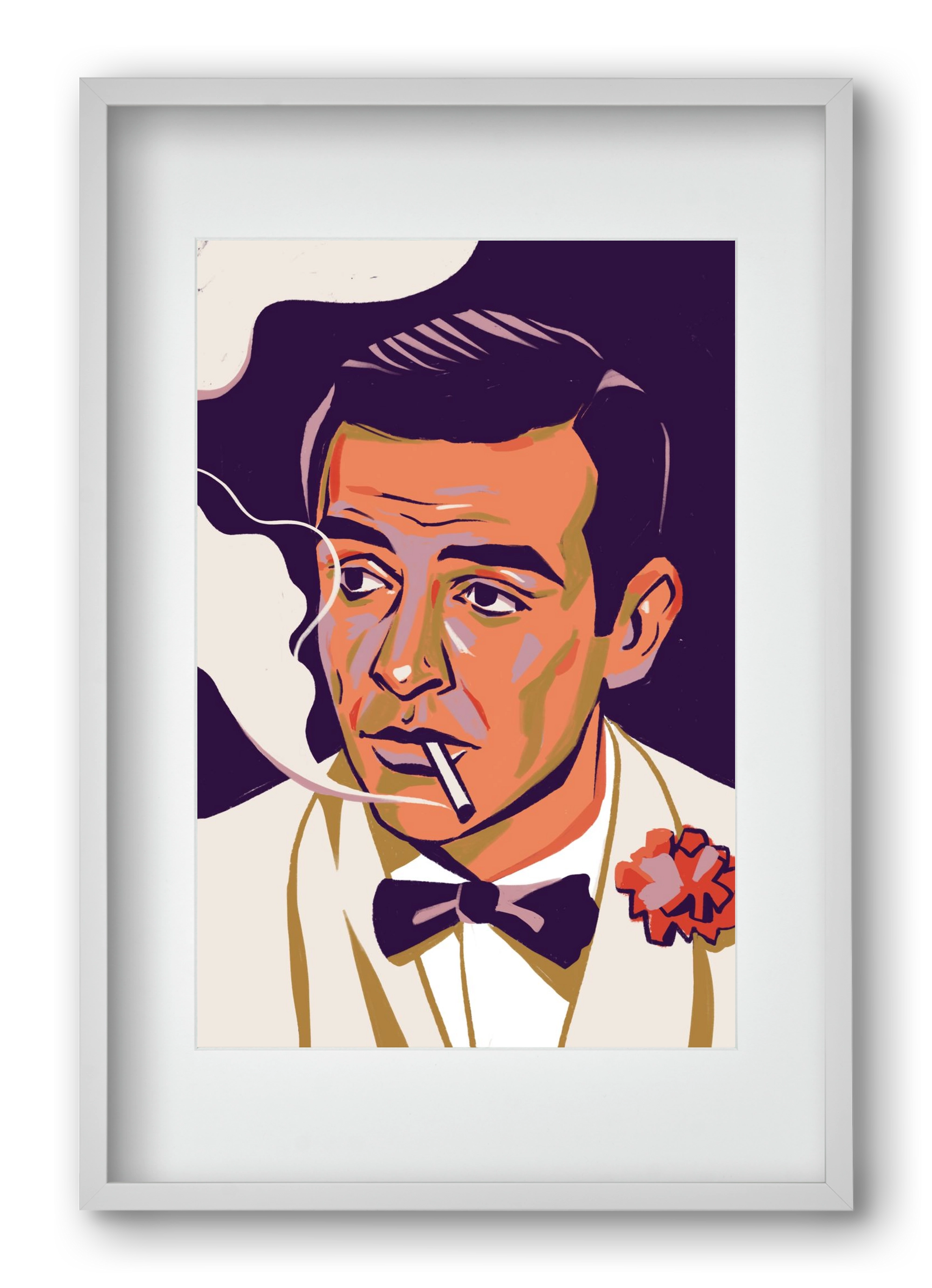 Sean Connery, 40x60 cm (30x45 cm), Fehér keret, paszpartuval