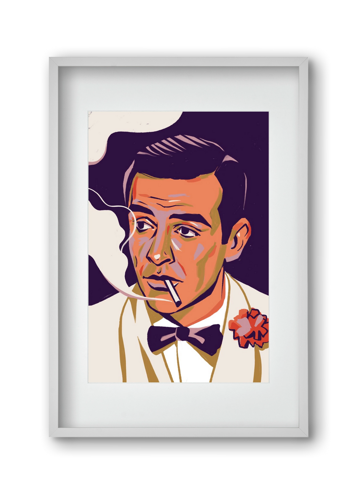 Sean Connery, 30x45 cm (20x30 cm), Fehér keret, paszpartuval