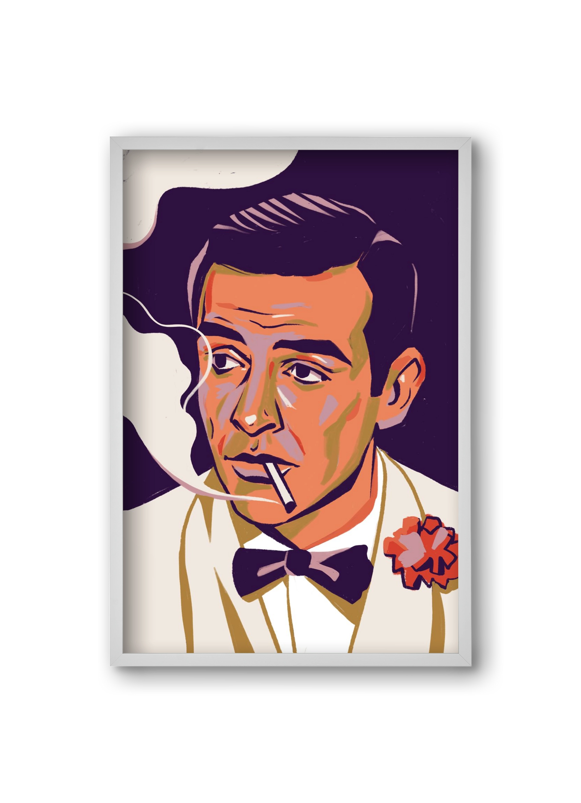 Sean Connery, 20x30 cm (20x30 cm), Fehér keret