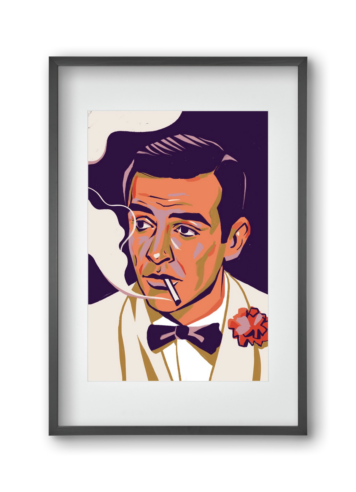 Sean Connery, 30x45 cm (20x30 cm), Fekete keret, paszpartuval