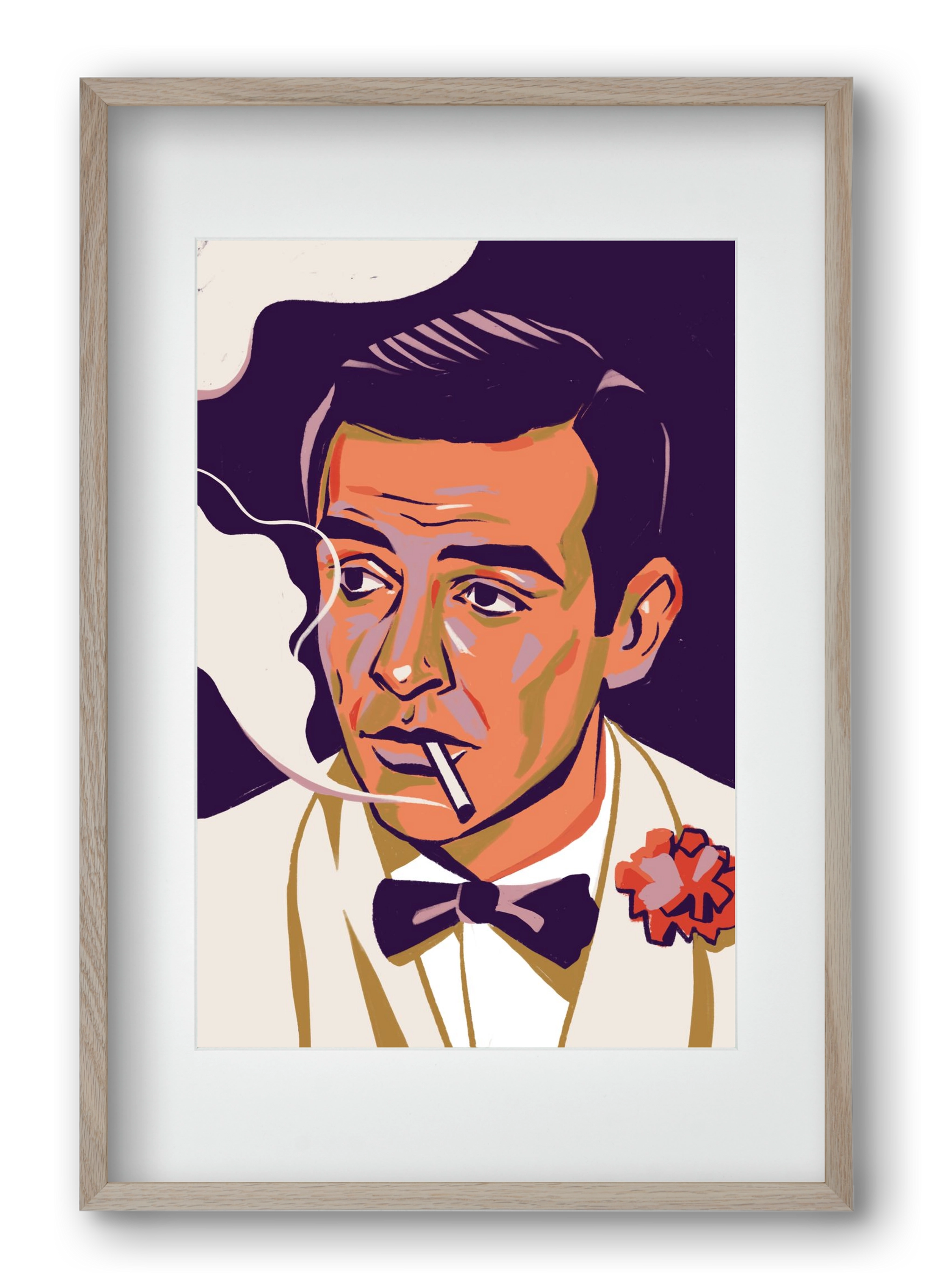 Sean Connery, 40x60 cm (30x45 cm), Tölgy keret, paszpartuval