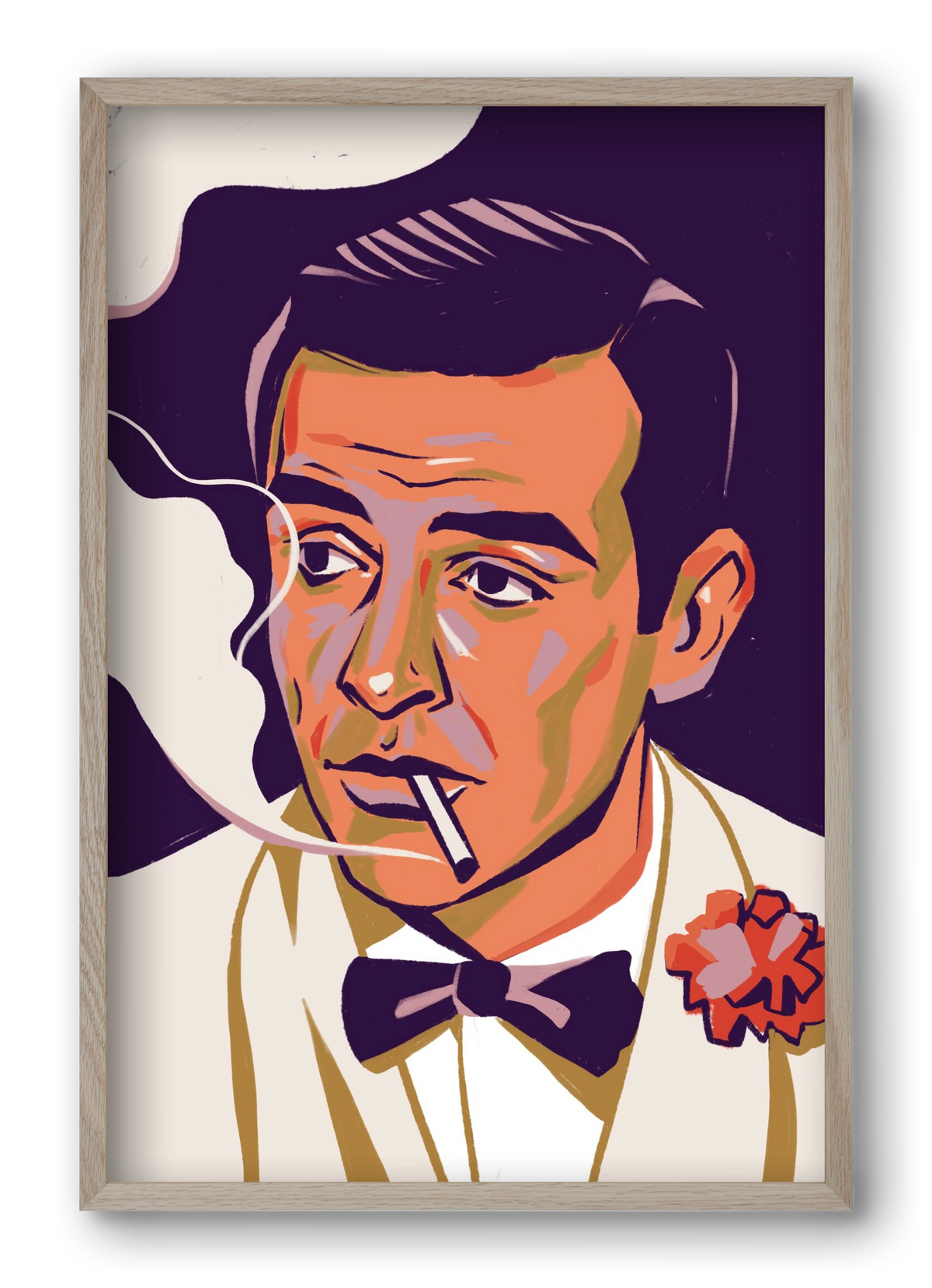 Sean Connery, 40x60 cm (40x60 cm), Tölgy keret