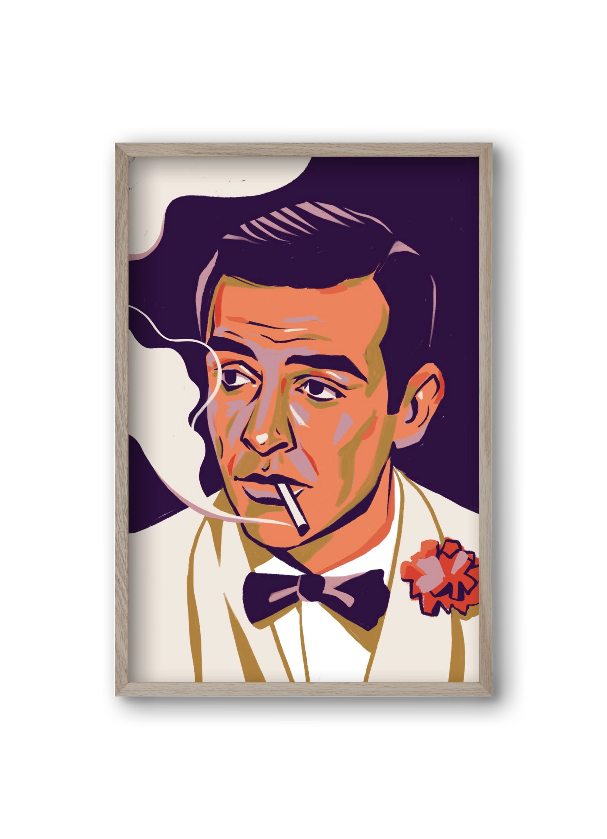 Sean Connery, 20x30 cm (20x30 cm), Tölgy keret