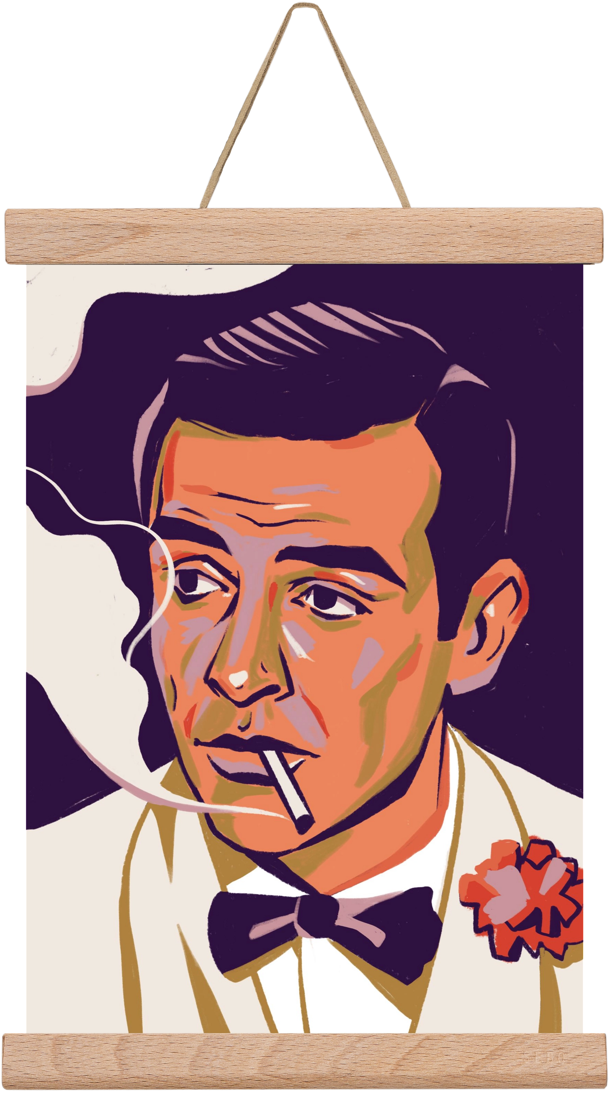 Sean Connery, 20x30 cm (20x30 cm), Tölgy akasztó