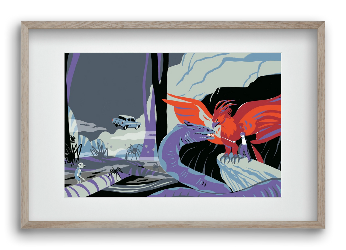 Harry Potter 2, 60x40 cm (45x30 cm), Tölgy keret, paszpartuval