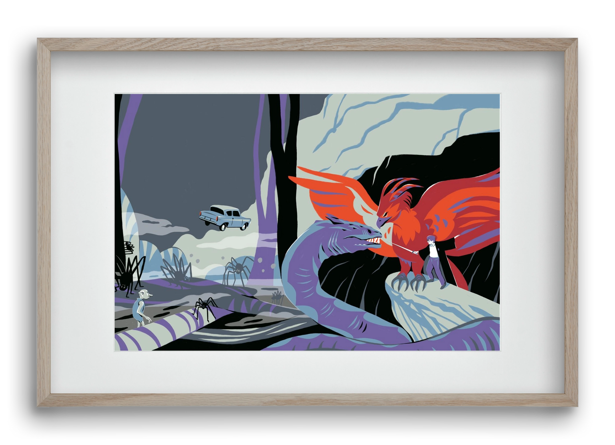 Harry Potter 2, 60x40 cm (45x30 cm), Tölgy keret, paszpartuval