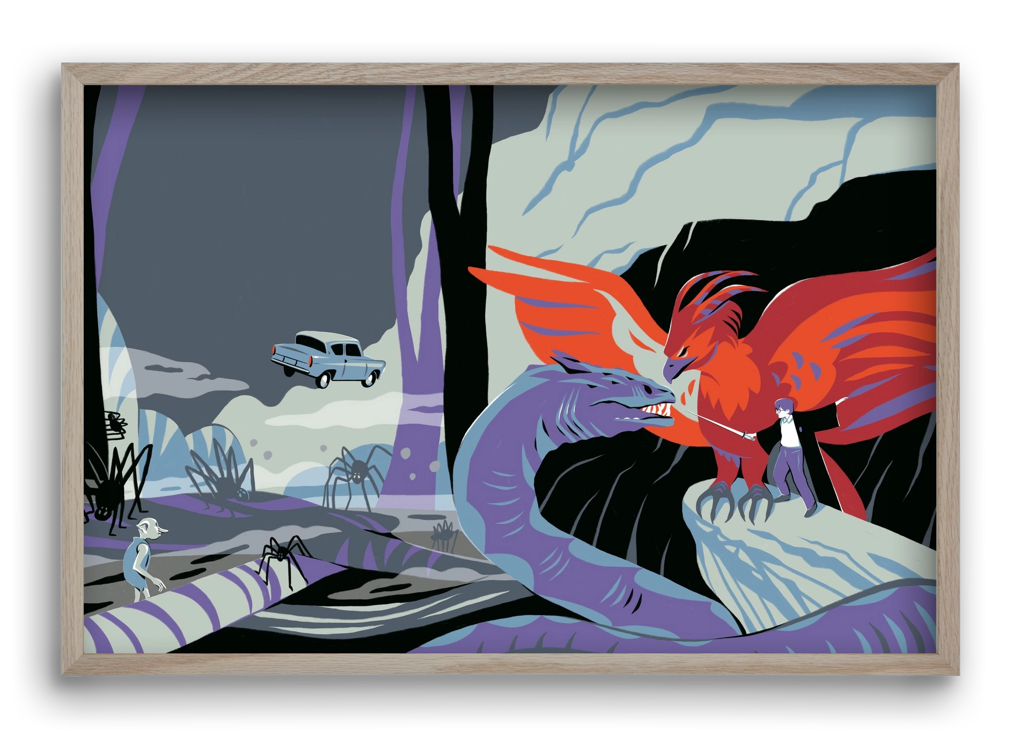 Harry Potter 2, 60x40 cm (60x40 cm), Tölgy keret