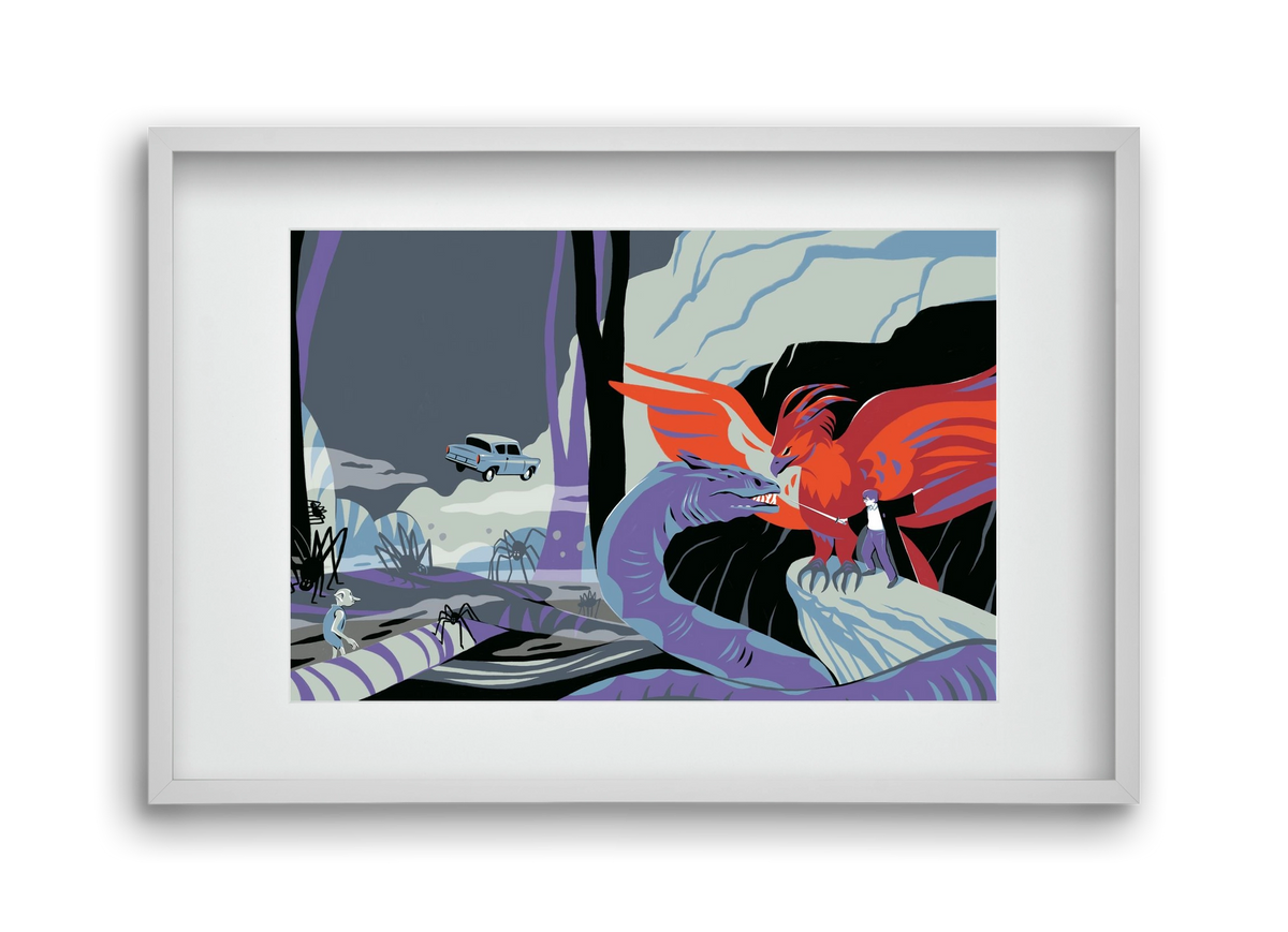 Harry Potter 2, 45x30 cm (30x20 cm), Fehér keret, paszpartuval