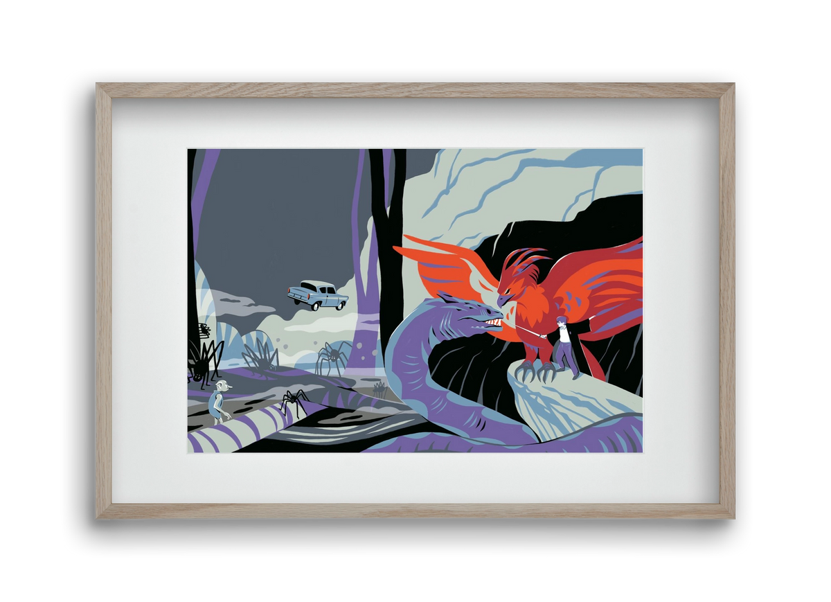 Harry Potter 2, 45x30 cm (30x20 cm), Tölgy keret, paszpartuval