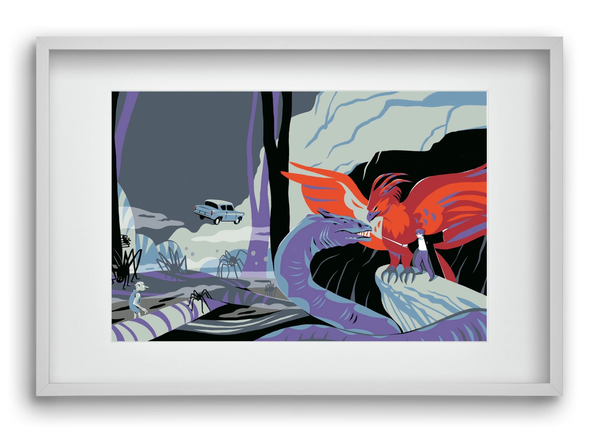 Harry Potter 2, 60x40 cm (45x30 cm), Fehér keret, paszpartuval