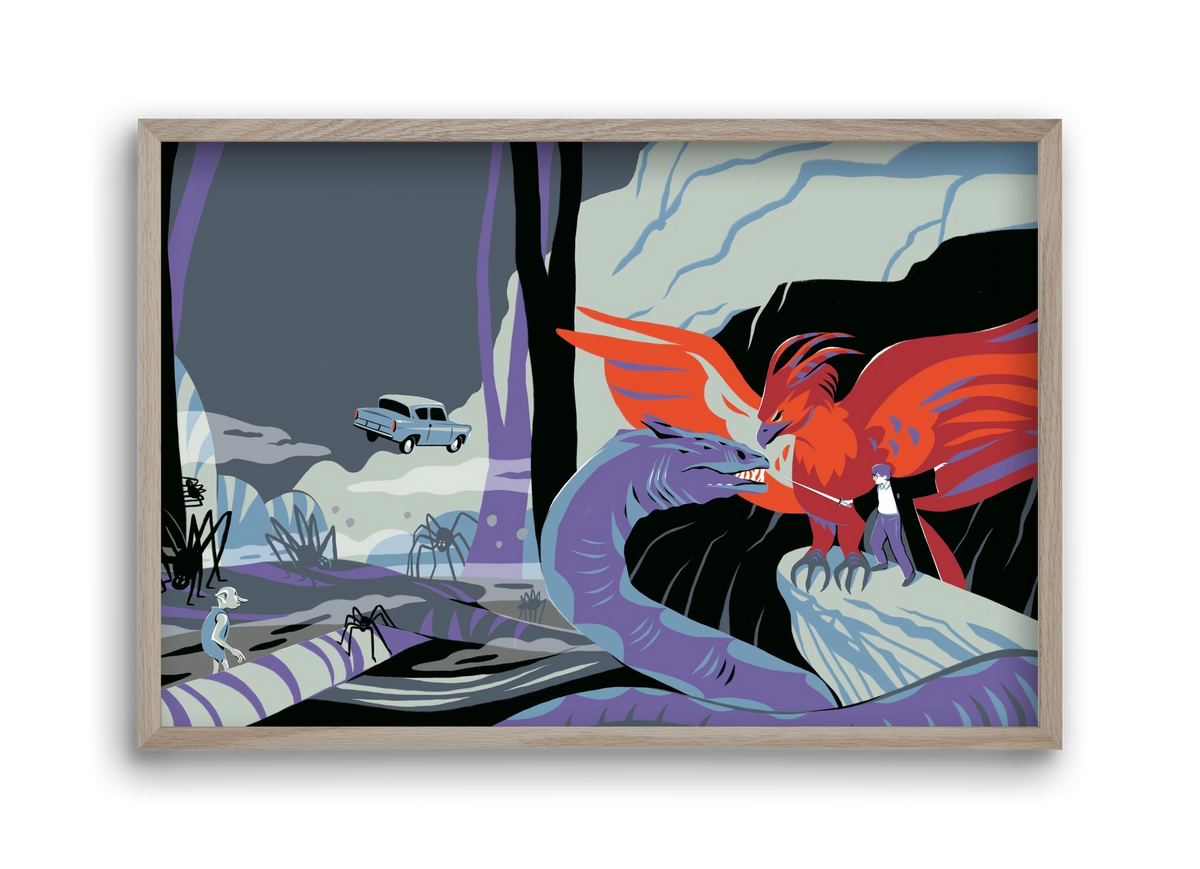 Harry Potter 2, 45x30 cm (45x30 cm), Tölgy keret