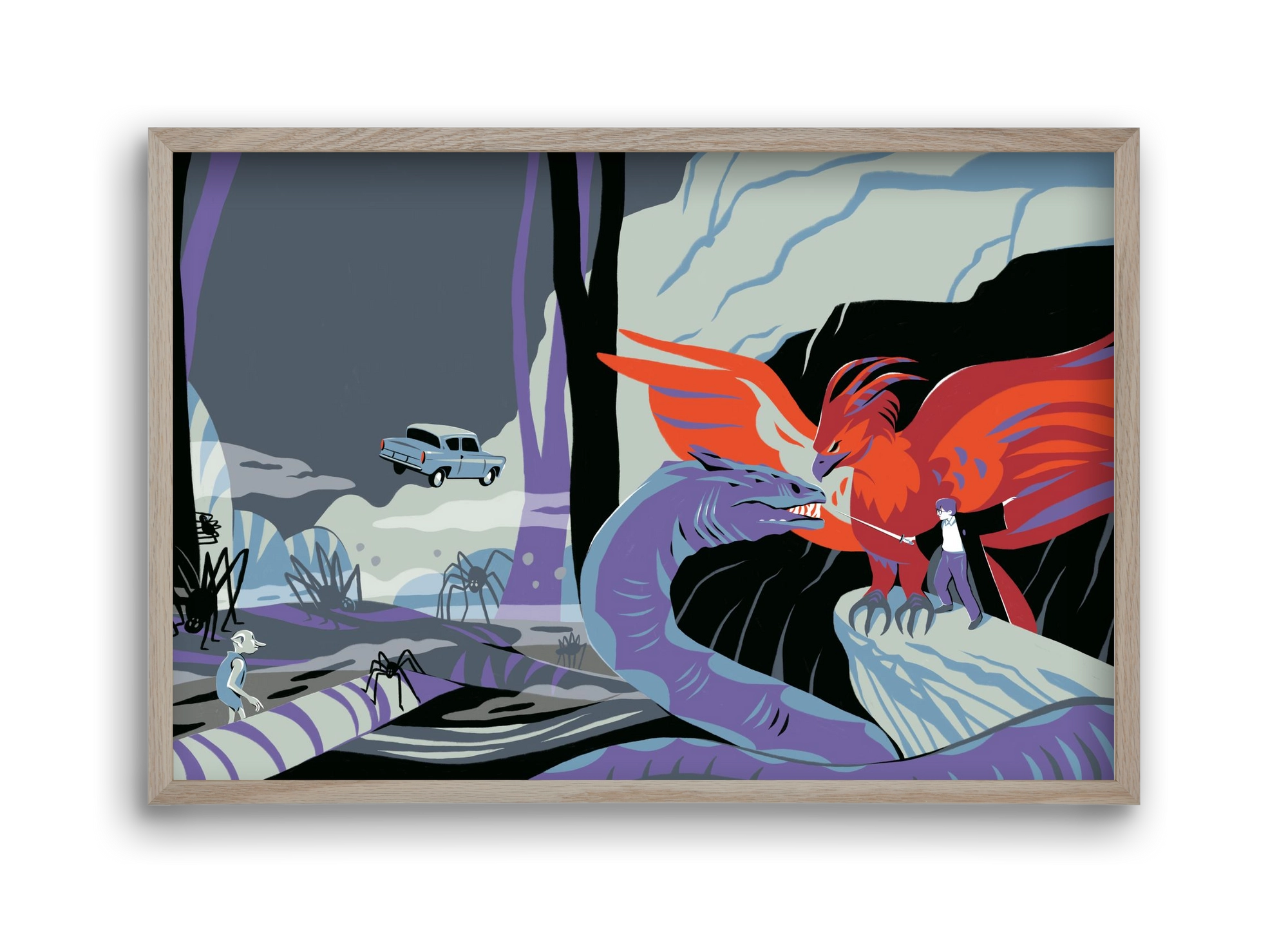 Harry Potter 2, 45x30 cm (45x30 cm), Tölgy keret