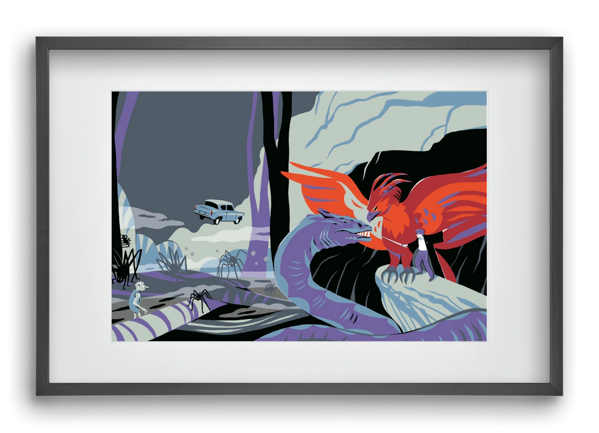 Harry Potter 2, 60x40 cm (45x30 cm), Fekete keret, paszpartuval