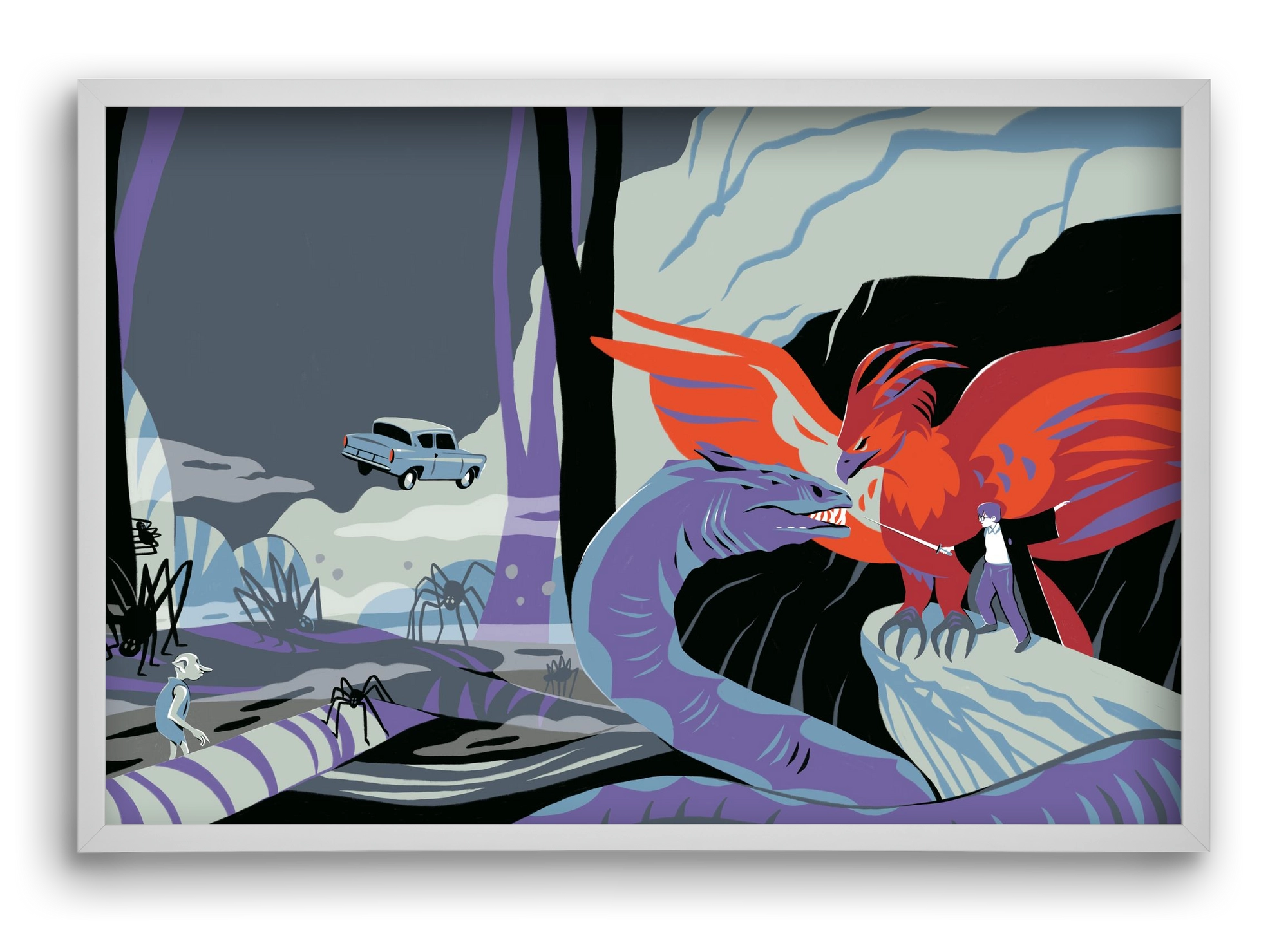 Harry Potter 2, 60x40 cm (60x40 cm), Fehér keret