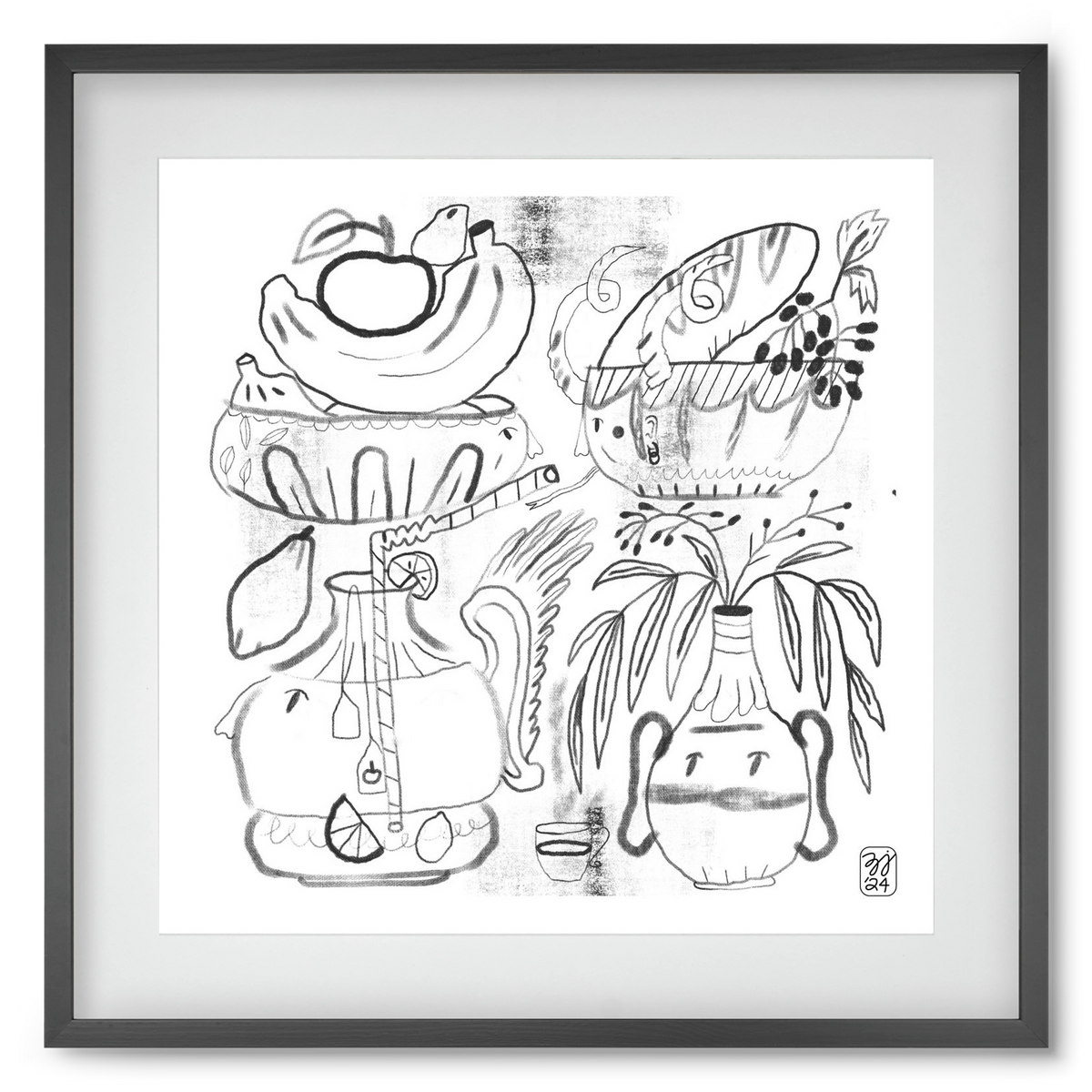 Special Guests, 50x50 cm (40x40 cm), Fekete keret, paszpartuval