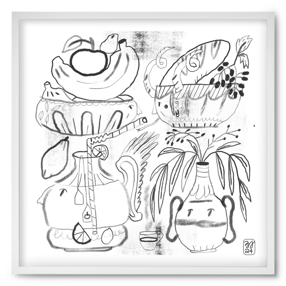 Special Guests, 50x50 cm (50x50 cm), Fehér keret