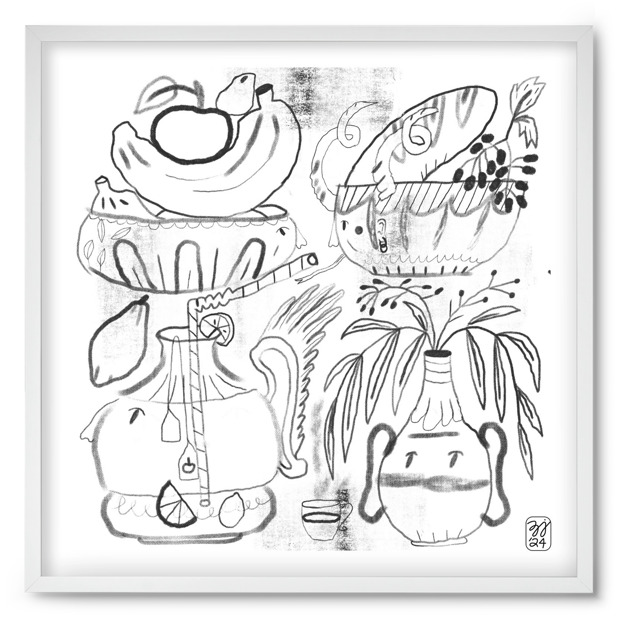 Special Guests, 50x50 cm (50x50 cm), Fehér keret