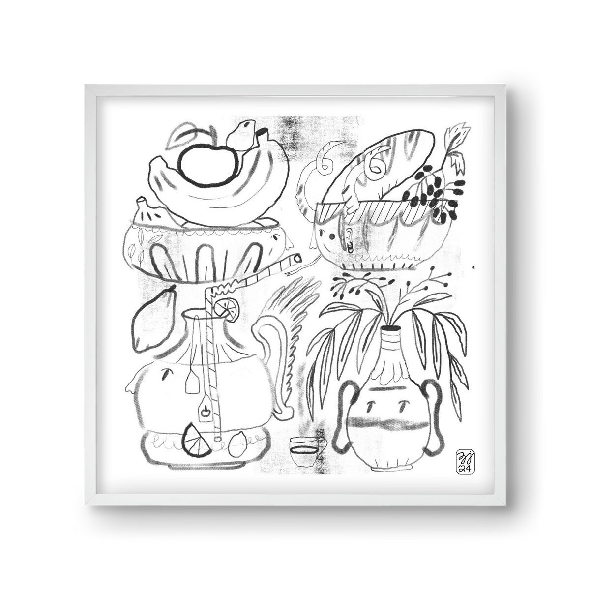 Special Guests, 30x30 cm (30x30 cm), Fehér keret