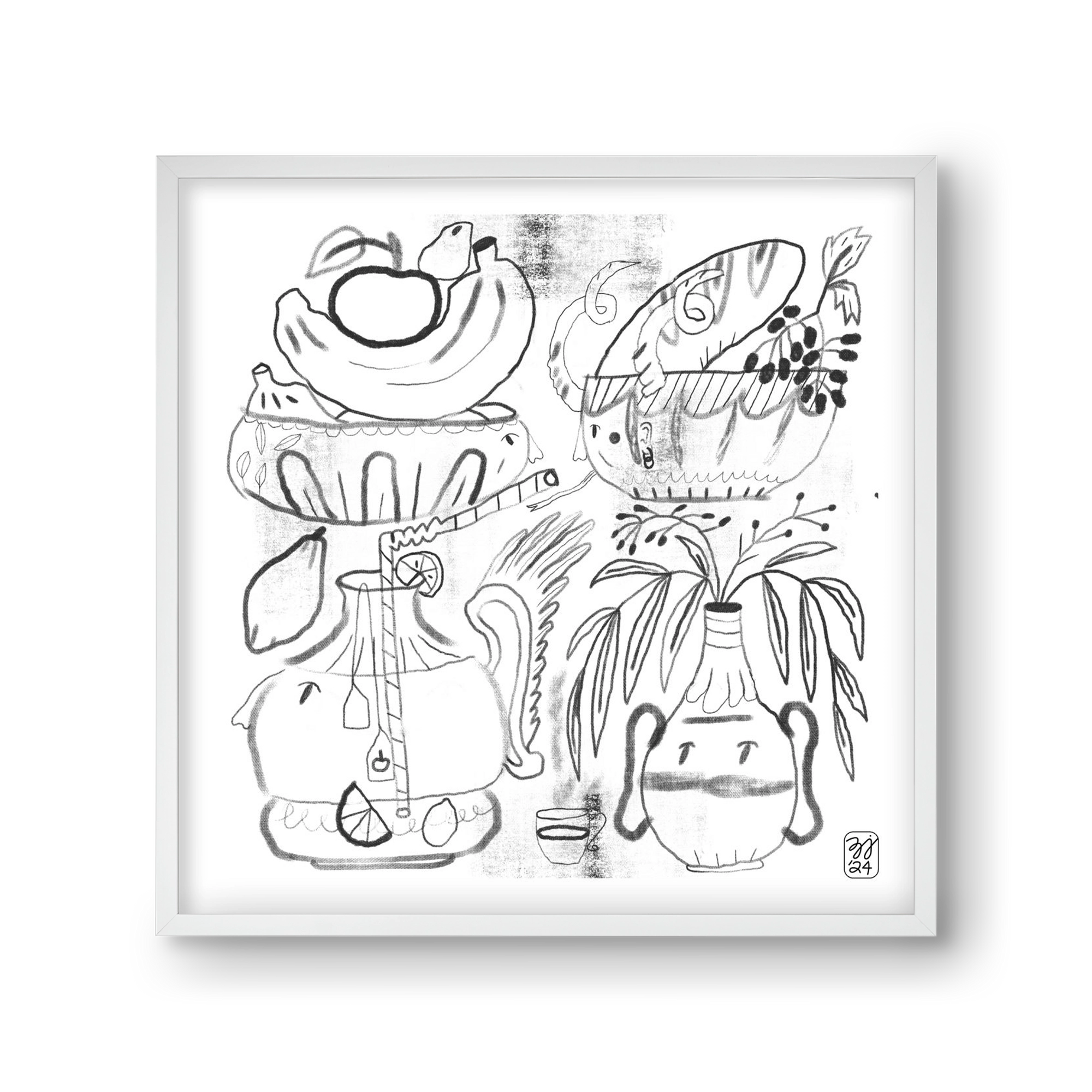 Special Guests, 30x30 cm (30x30 cm), Fehér keret