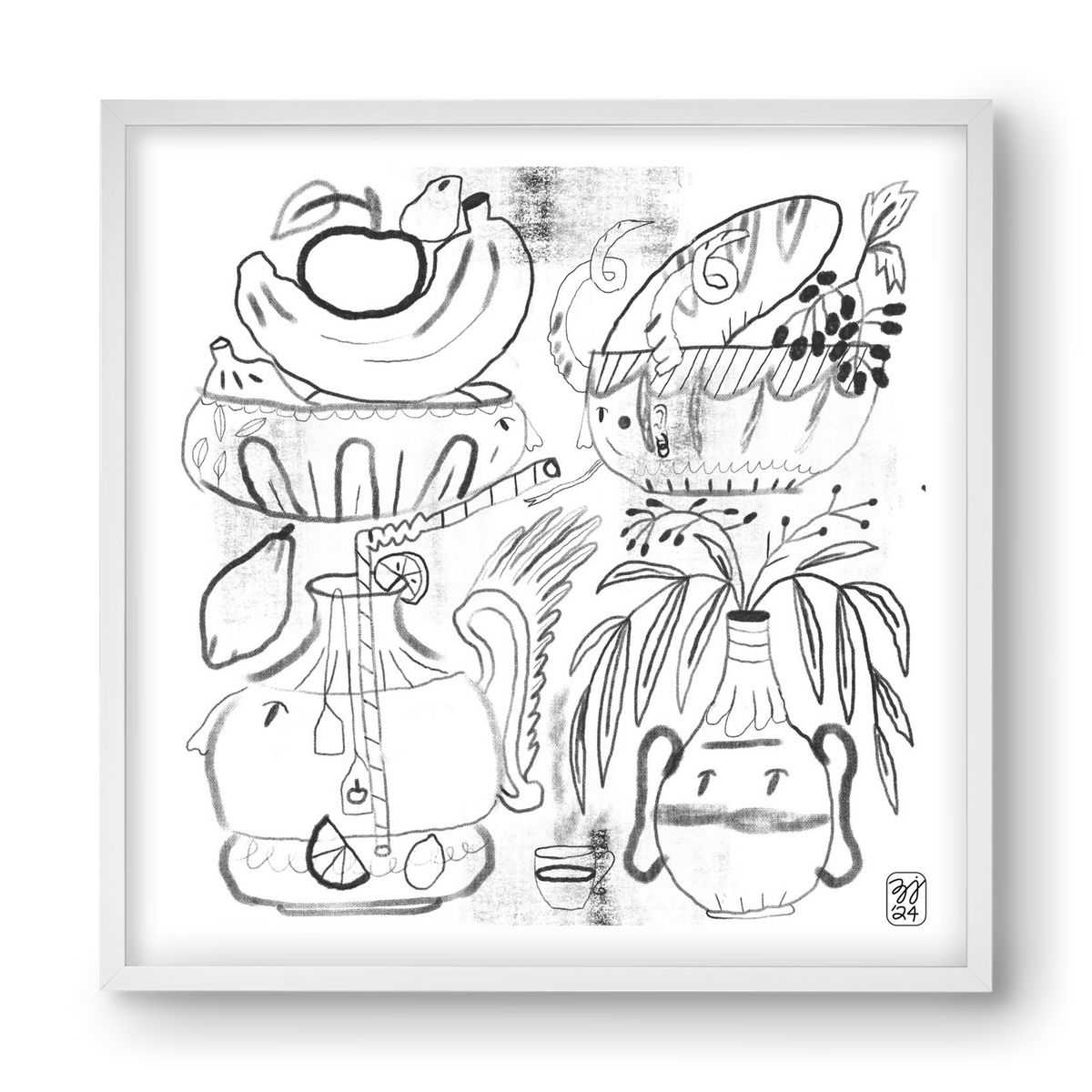 Special Guests, 40x40 cm (40x40 cm), Fehér keret