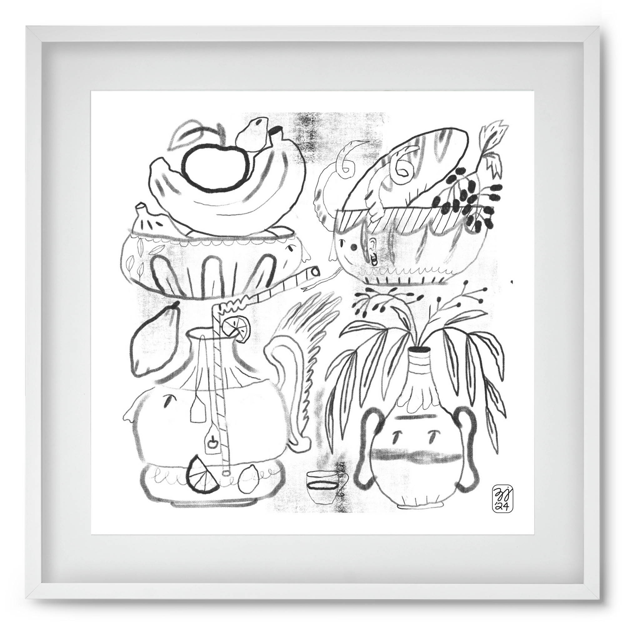 Special Guests, 50x50 cm (40x40 cm), Fehér keret, paszpartuval