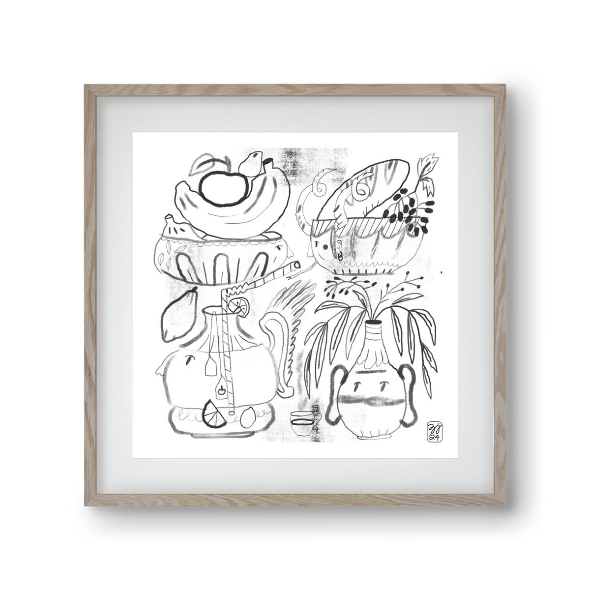 Special Guests, 30x30 cm (20x20 cm), Tölgy keret, paszpartuval