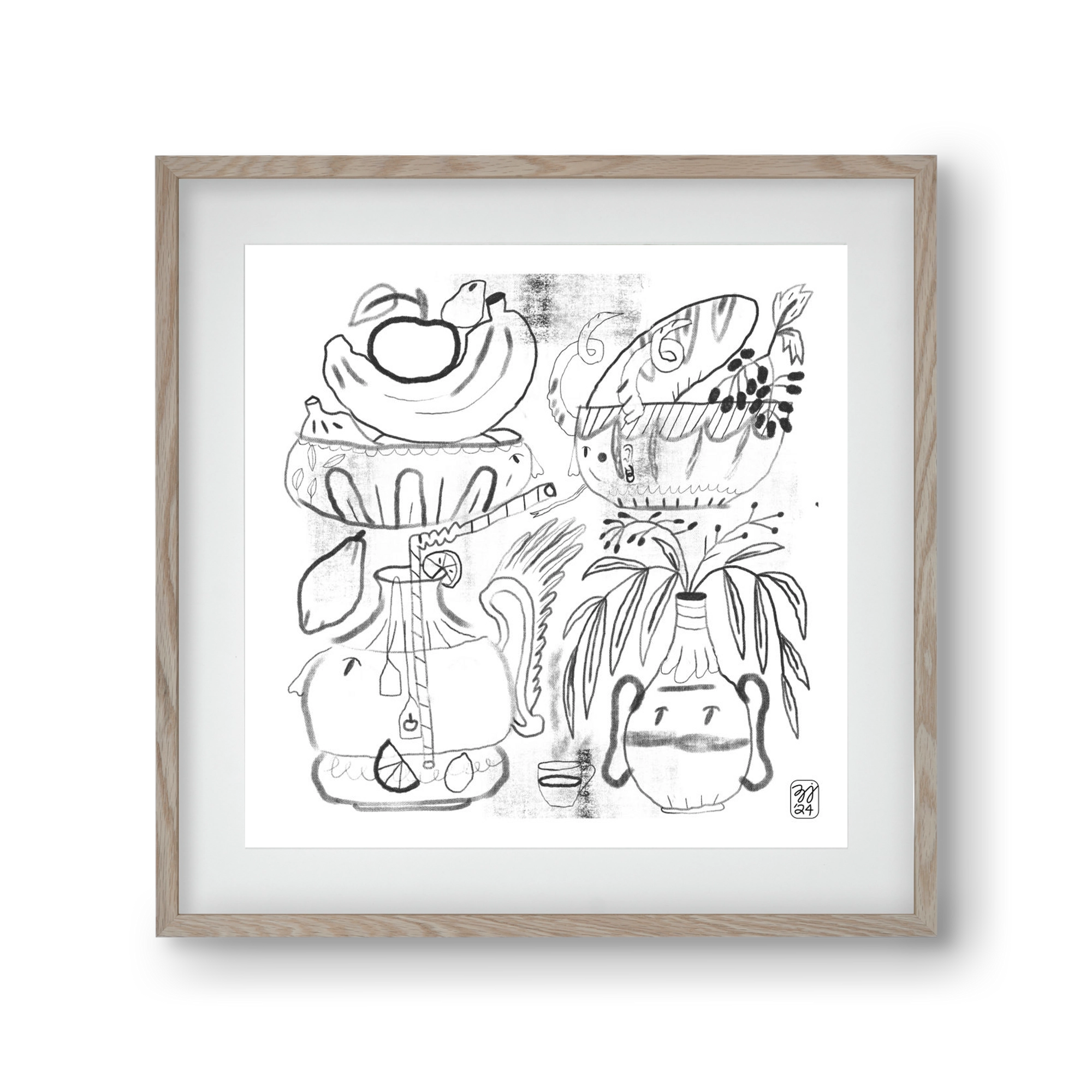 Special Guests, 30x30 cm (20x20 cm), Tölgy keret, paszpartuval