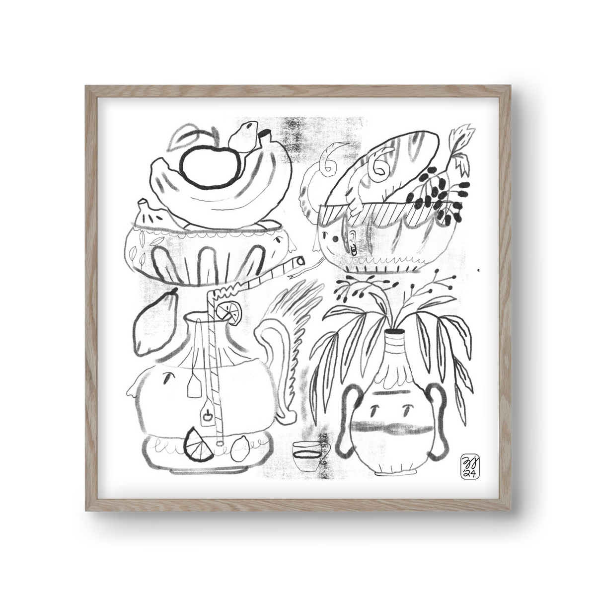 Special Guests, 30x30 cm (30x30 cm), Tölgy keret