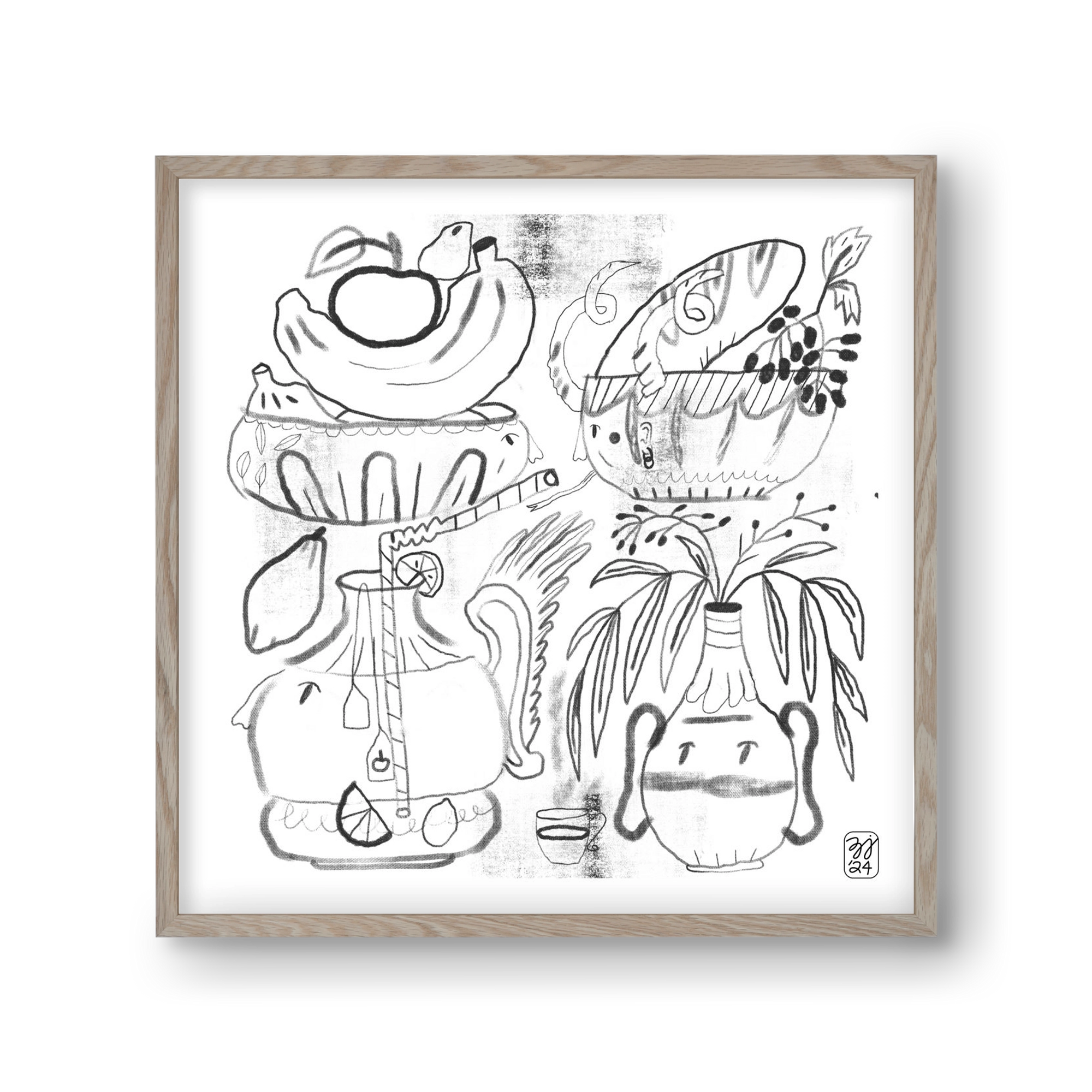 Special Guests, 30x30 cm (30x30 cm), Tölgy keret