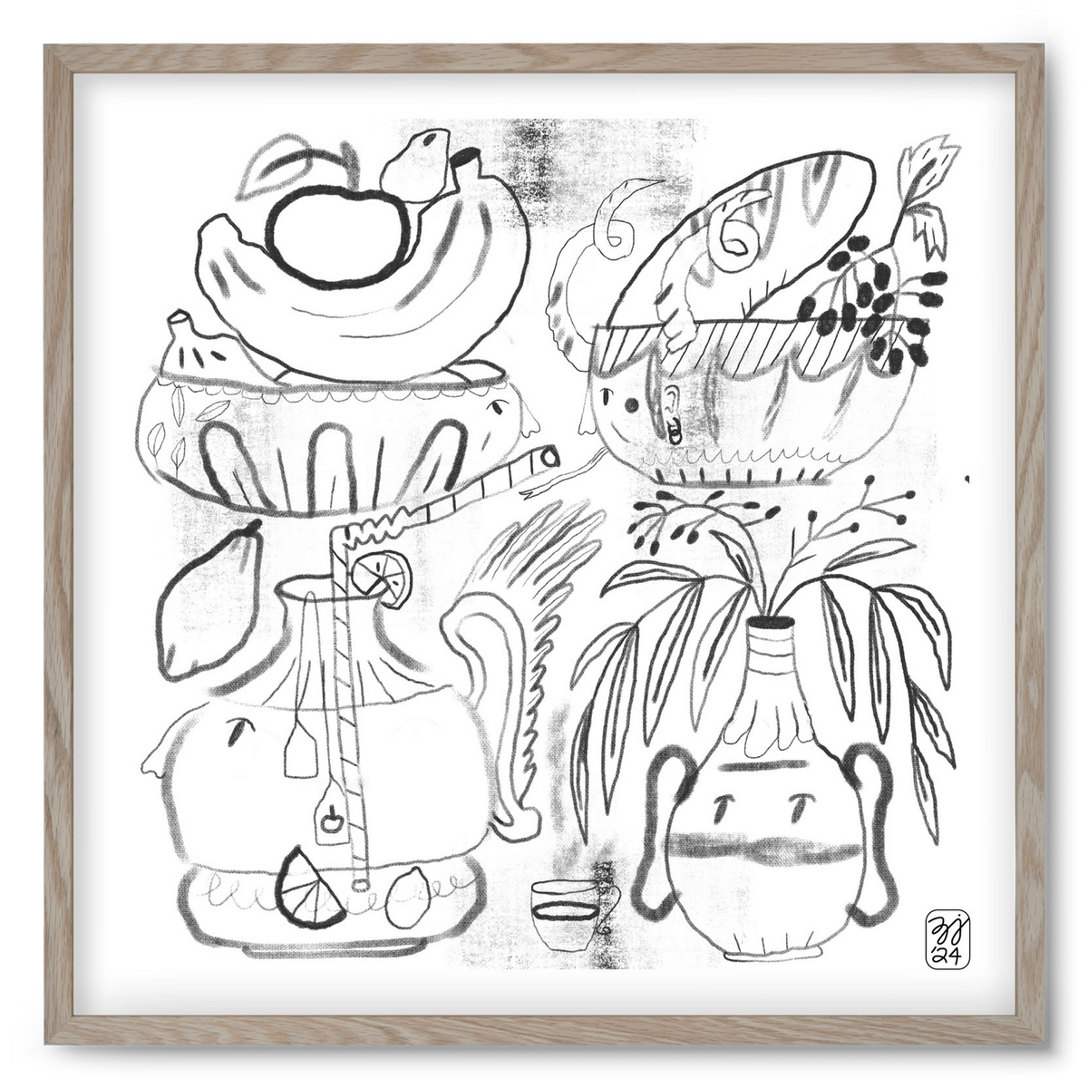 Special Guests, 50x50 cm (50x50 cm), Tölgy keret