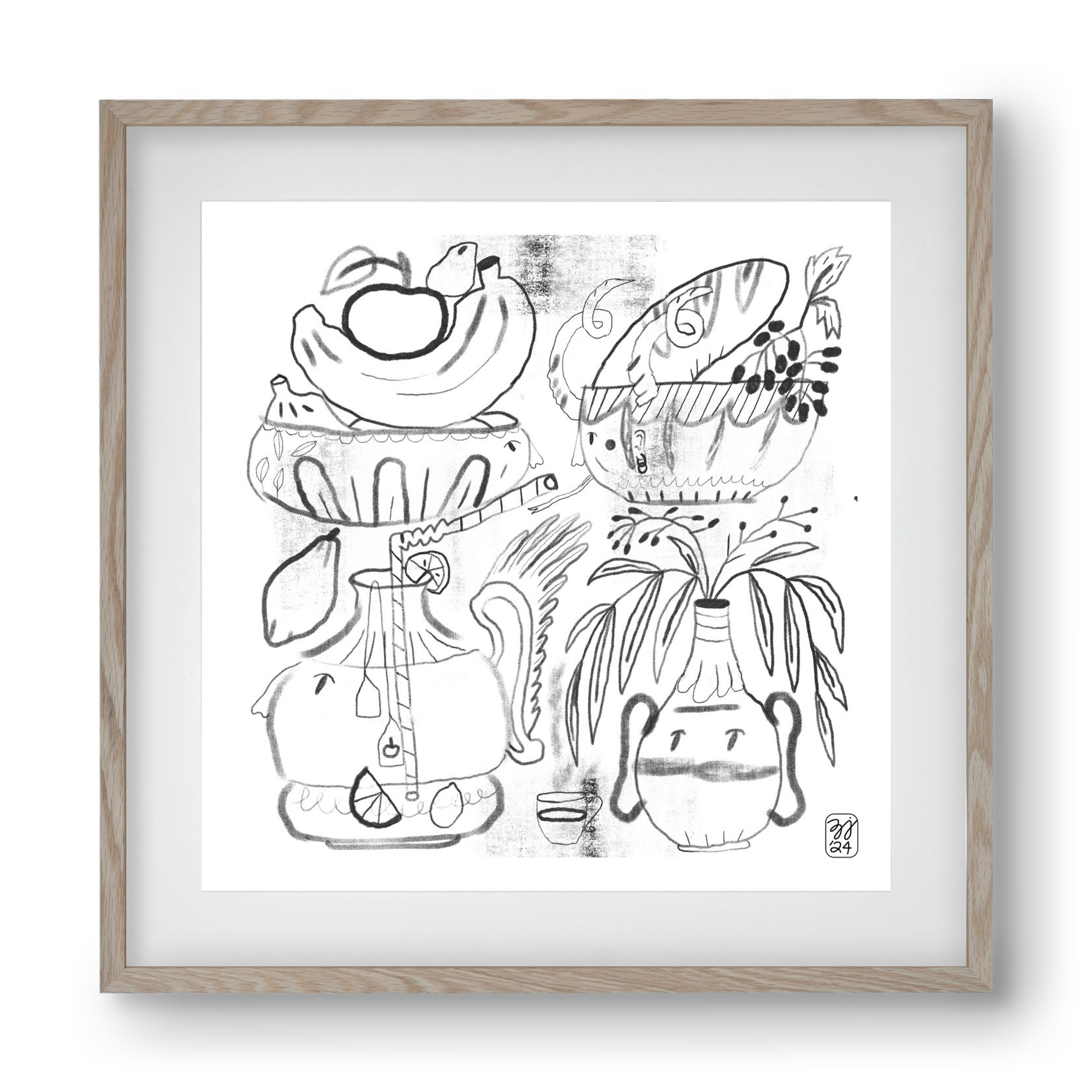 Special Guests, 40x40 cm (30x30 cm), Tölgy keret, paszpartuval