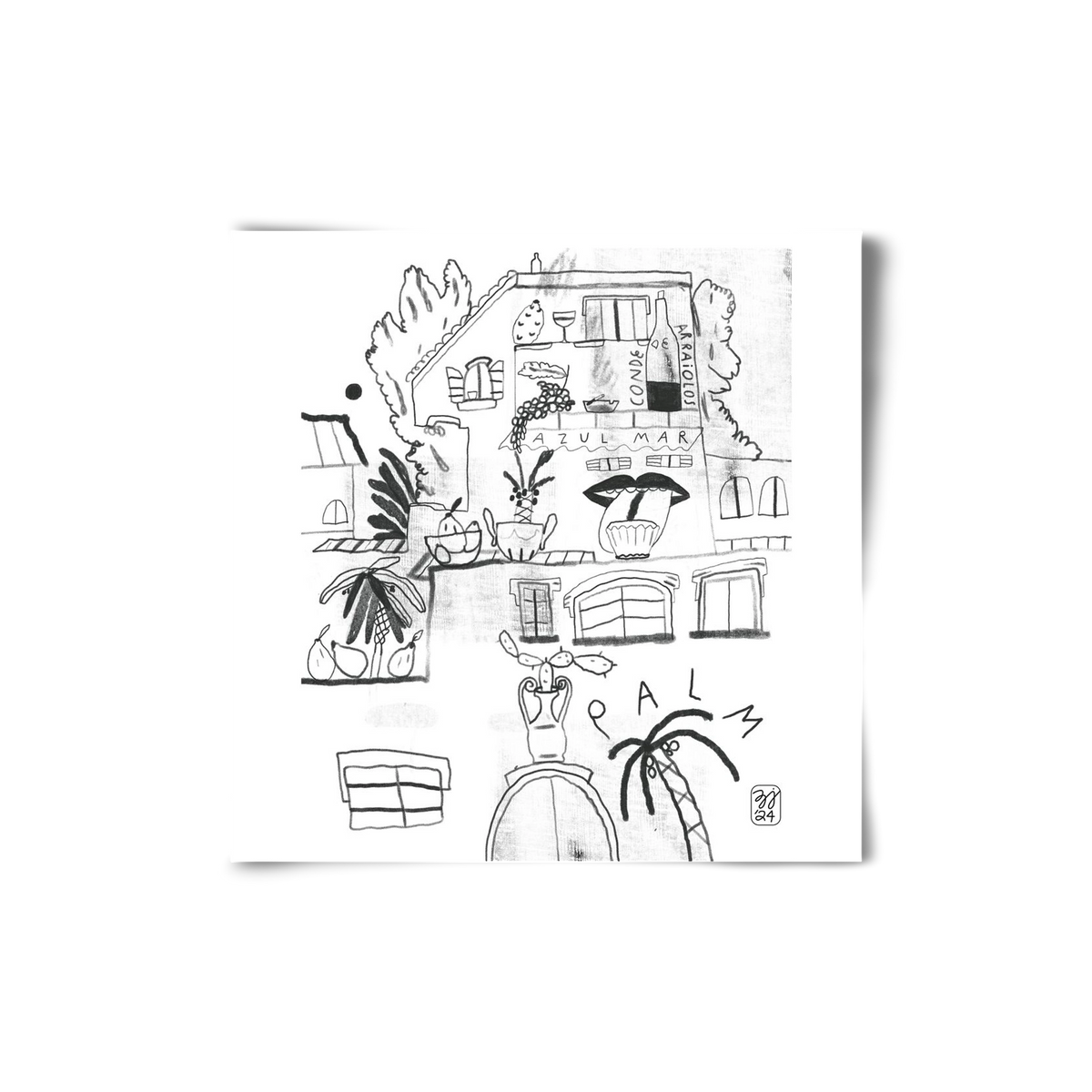 Azul Mar, 20x20 cm, Keret nélkül