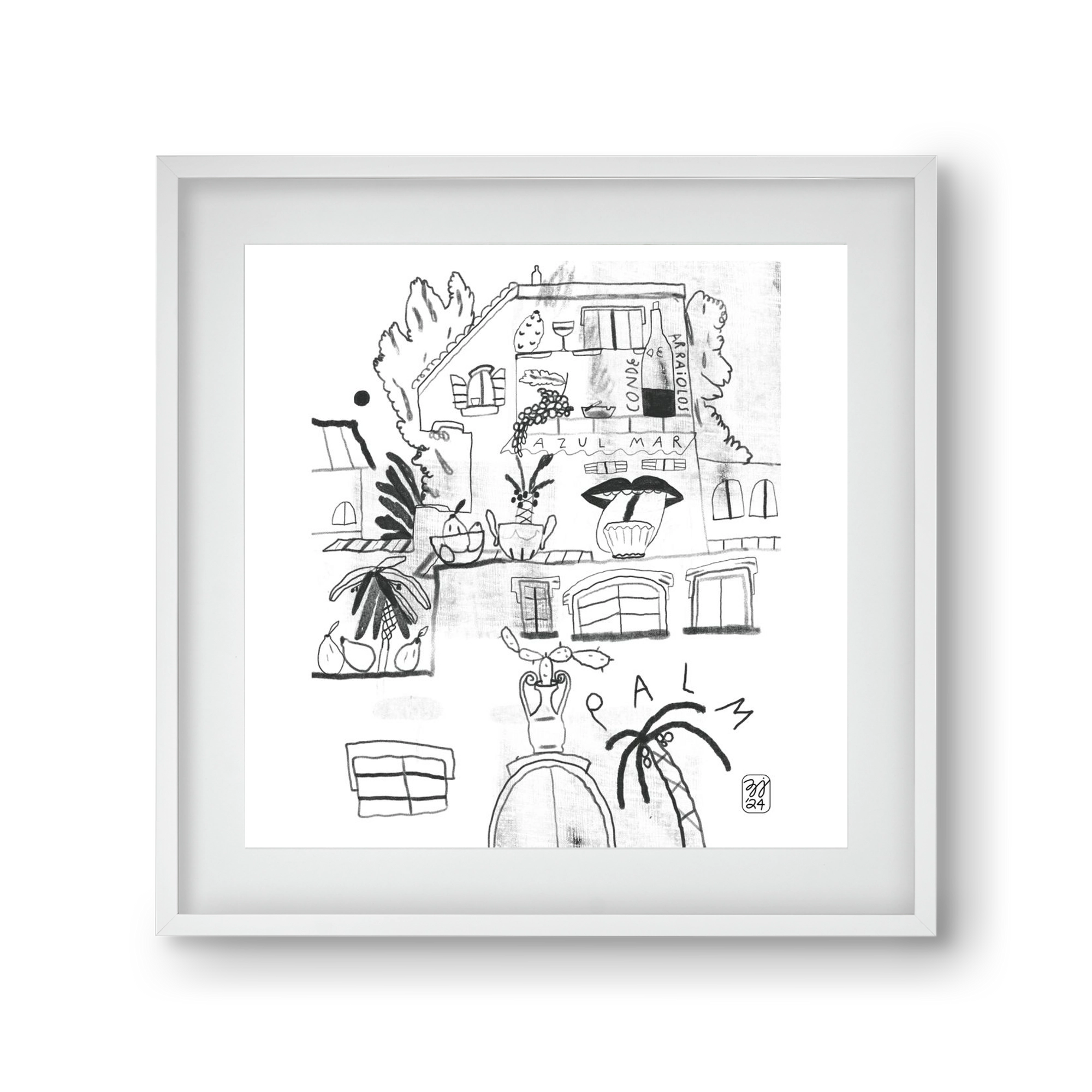 Azul Mar, 30x30 cm (20x20 cm), Fehér keret, paszpartuval