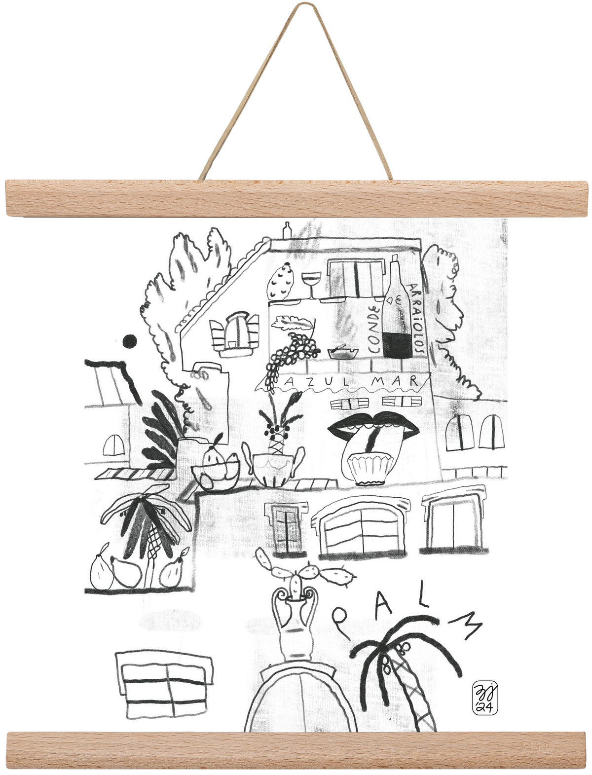 Azul Mar, 30x30 cm (30x30 cm), Tölgy akasztó