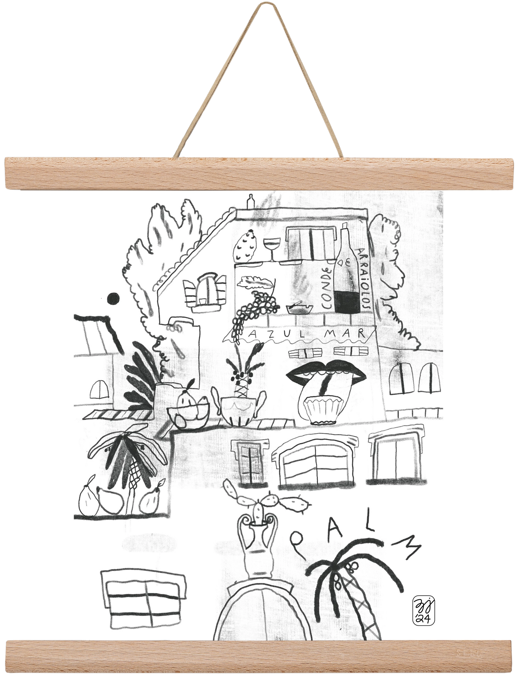 Azul Mar, 30x30 cm (30x30 cm), Tölgy akasztó