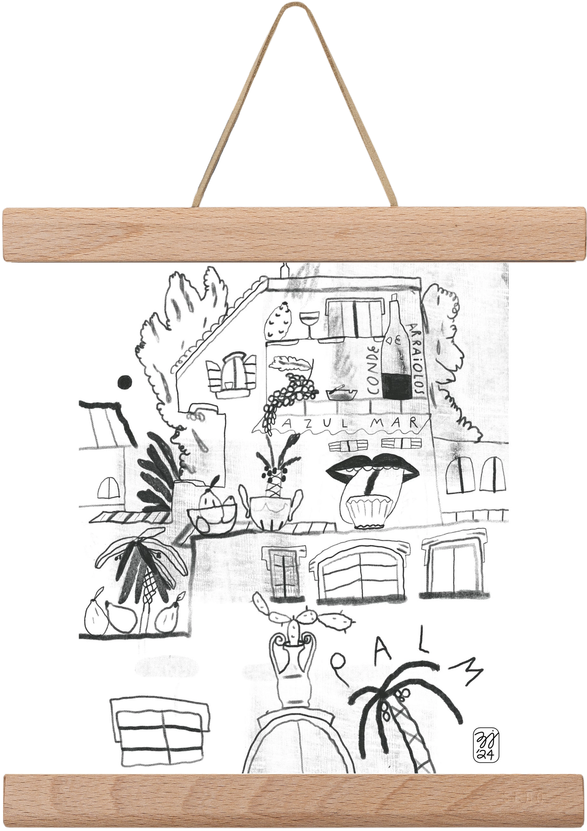 Azul Mar, 20x20 cm (20x20 cm), Tölgy akasztó